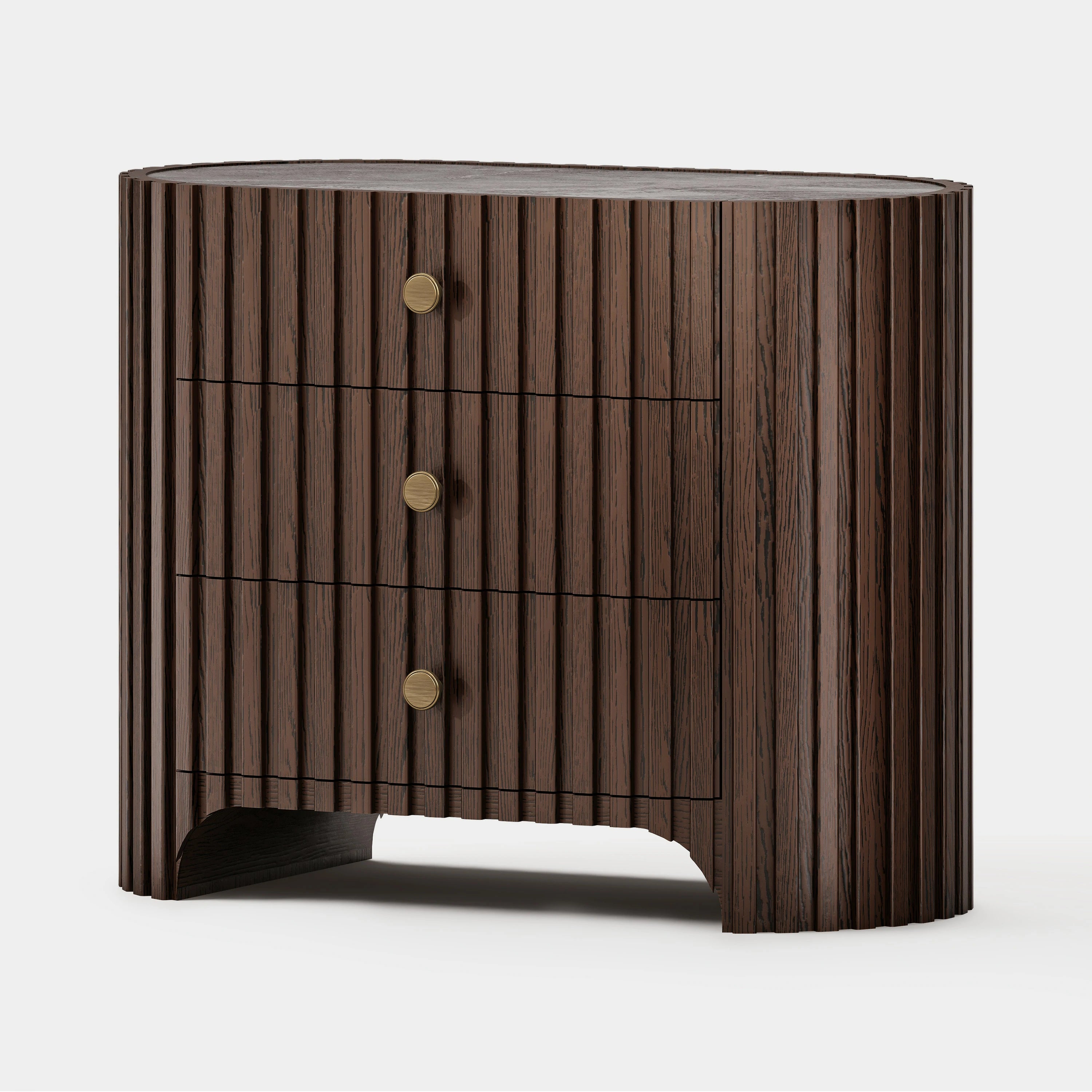 Sinclair Fluted Stone Nightstand