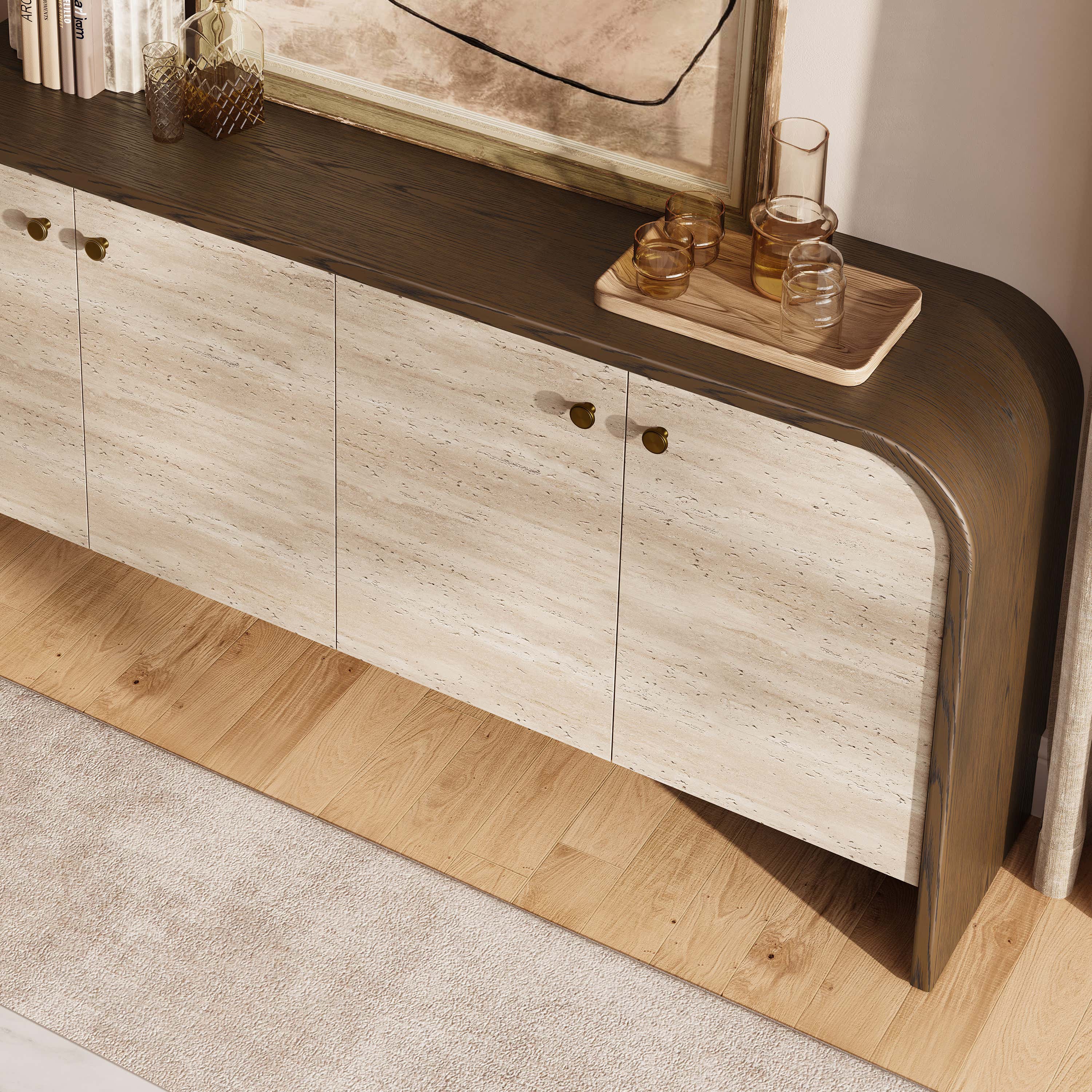 Tivoli Truffle Oak Sideboard 71"W