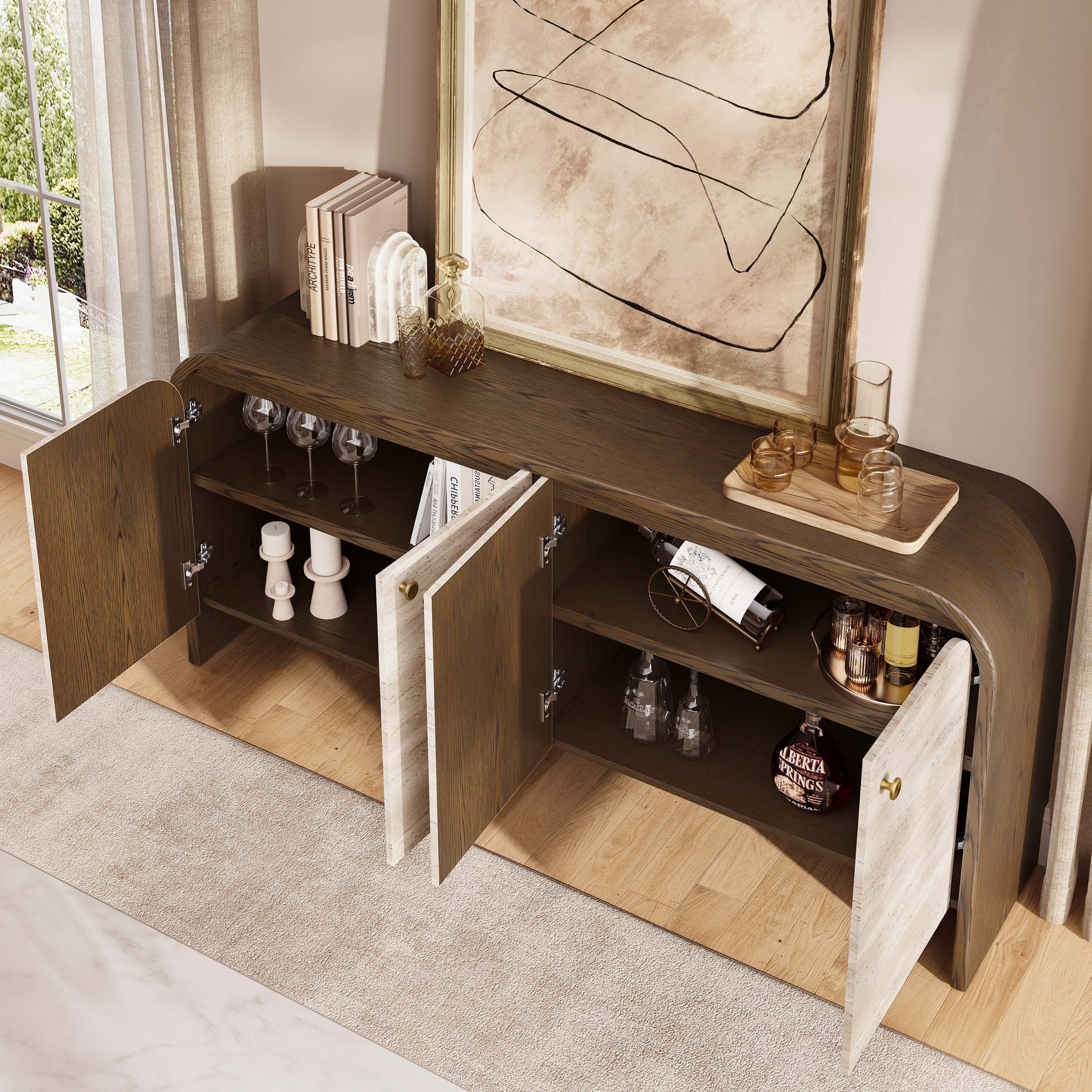 Tivoli Truffle Oak Sideboard 71"W