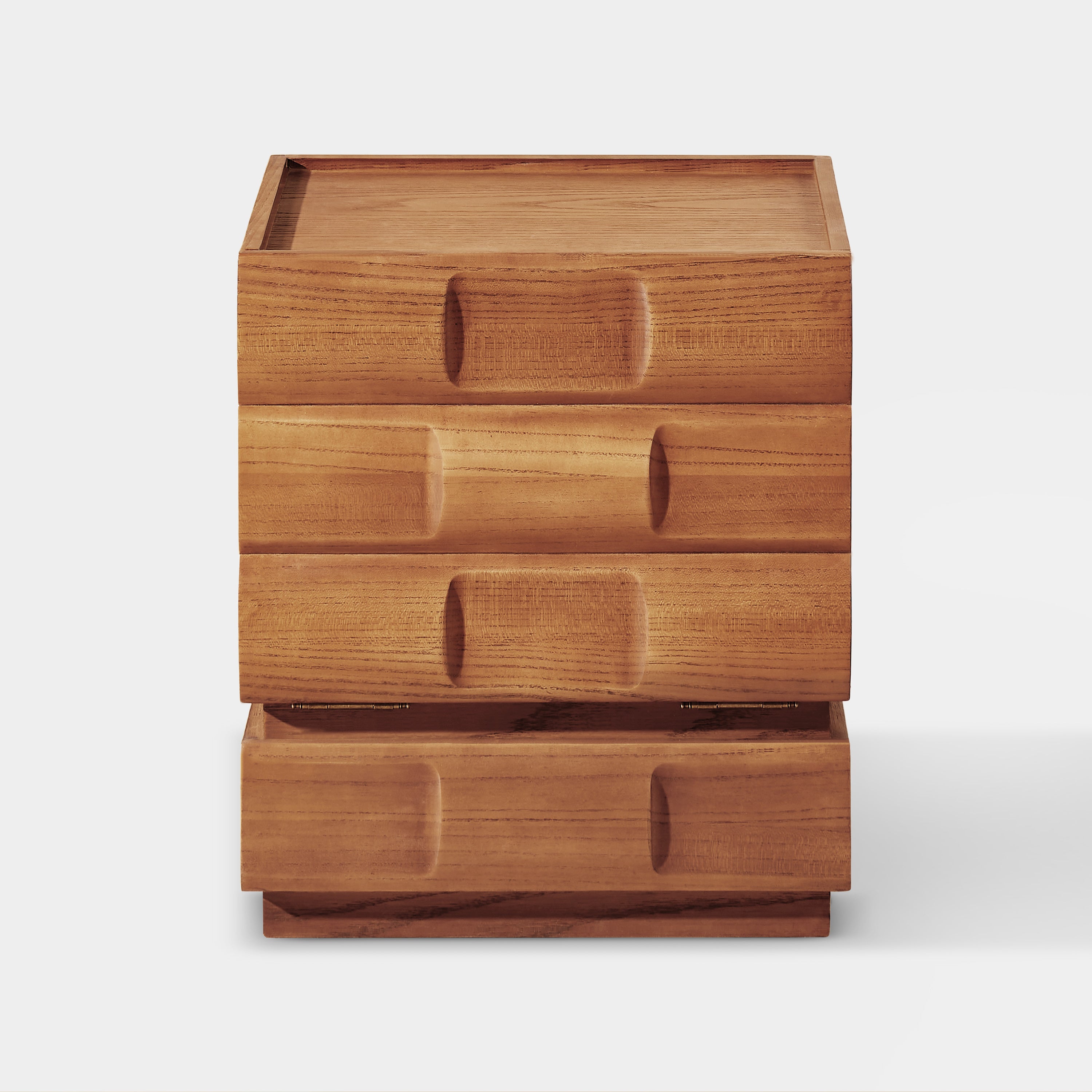 Terra Cube Emboss Solid Wood Nightstand 18”