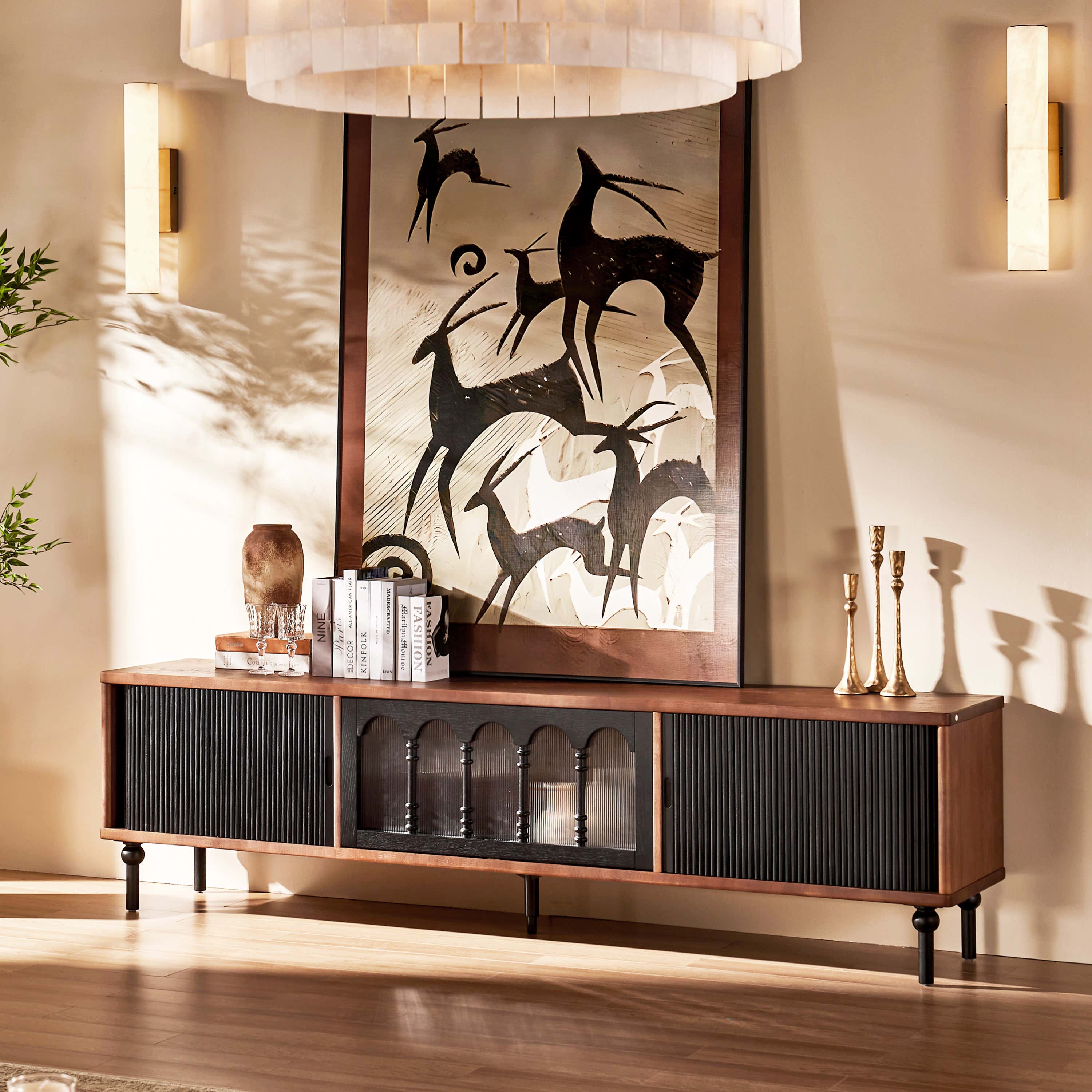 Marais Oak Media Console 78"
