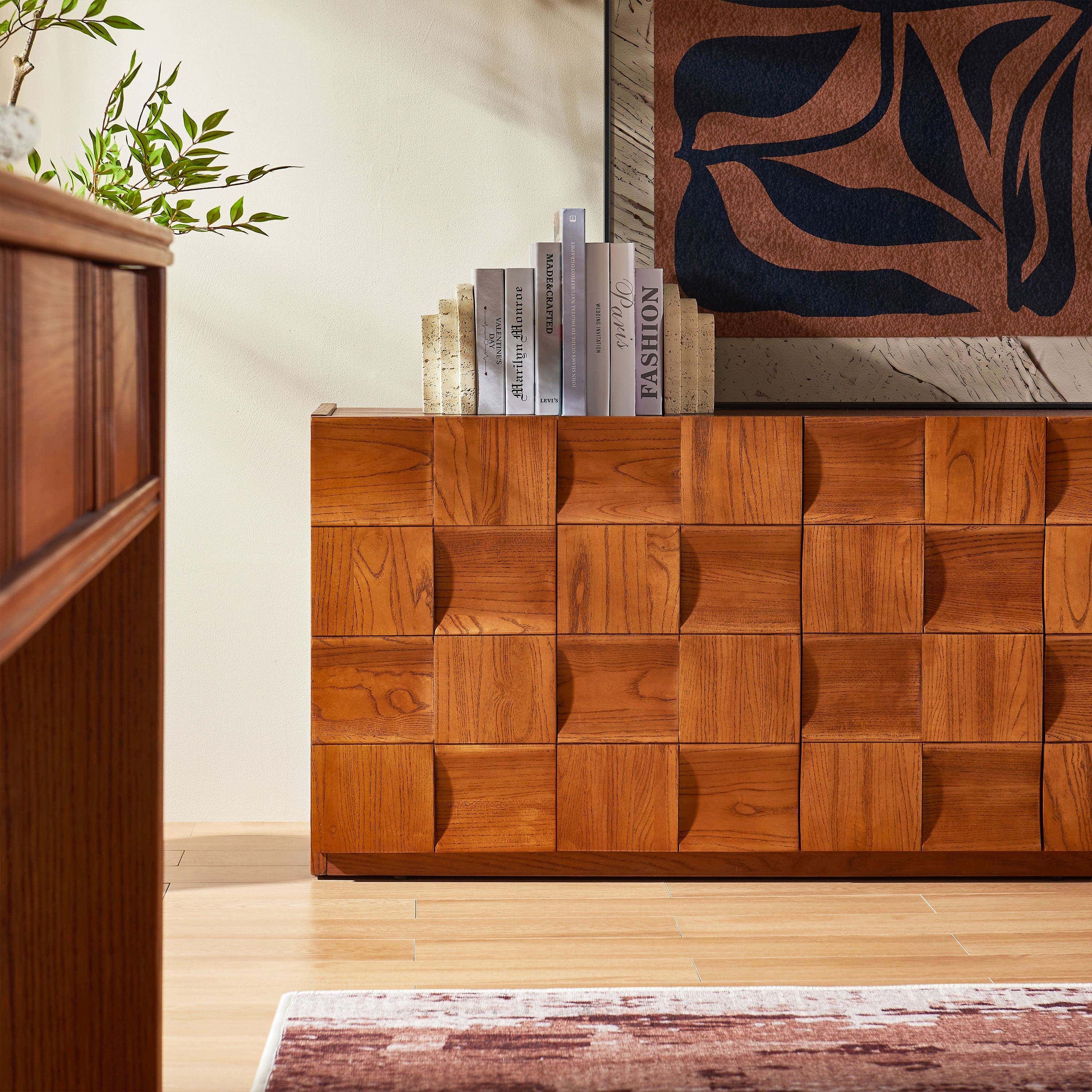 Terra Cube Emboss Media Console 71”