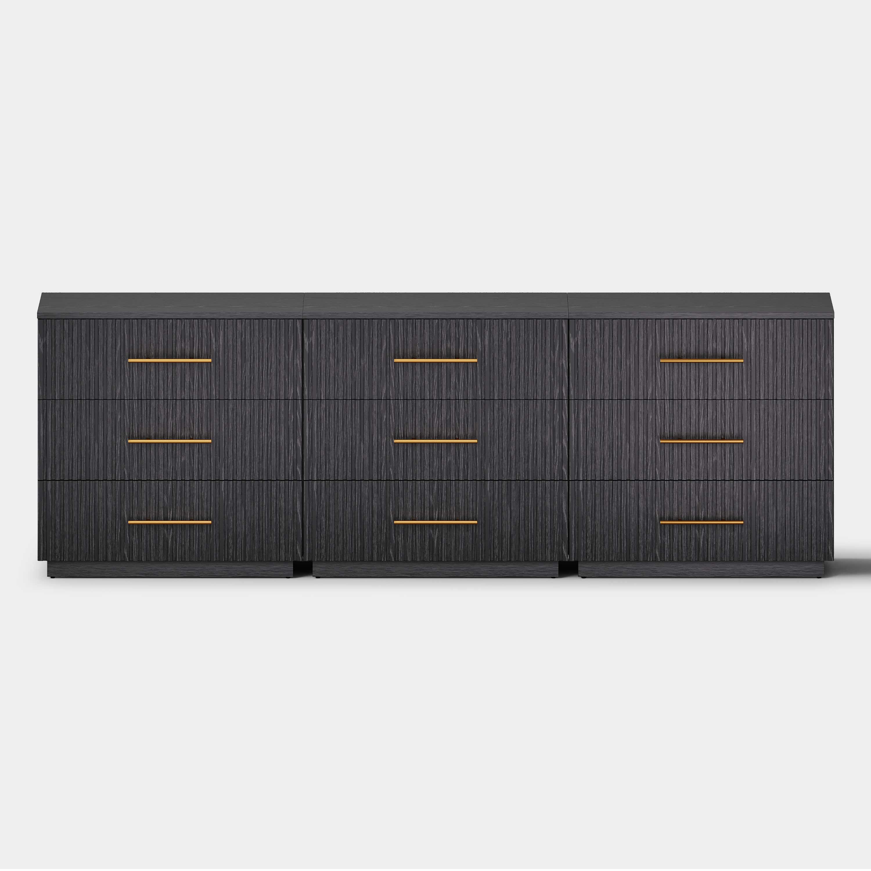 Holt 95" Oak 9-Drawer Chest(Set of 3)