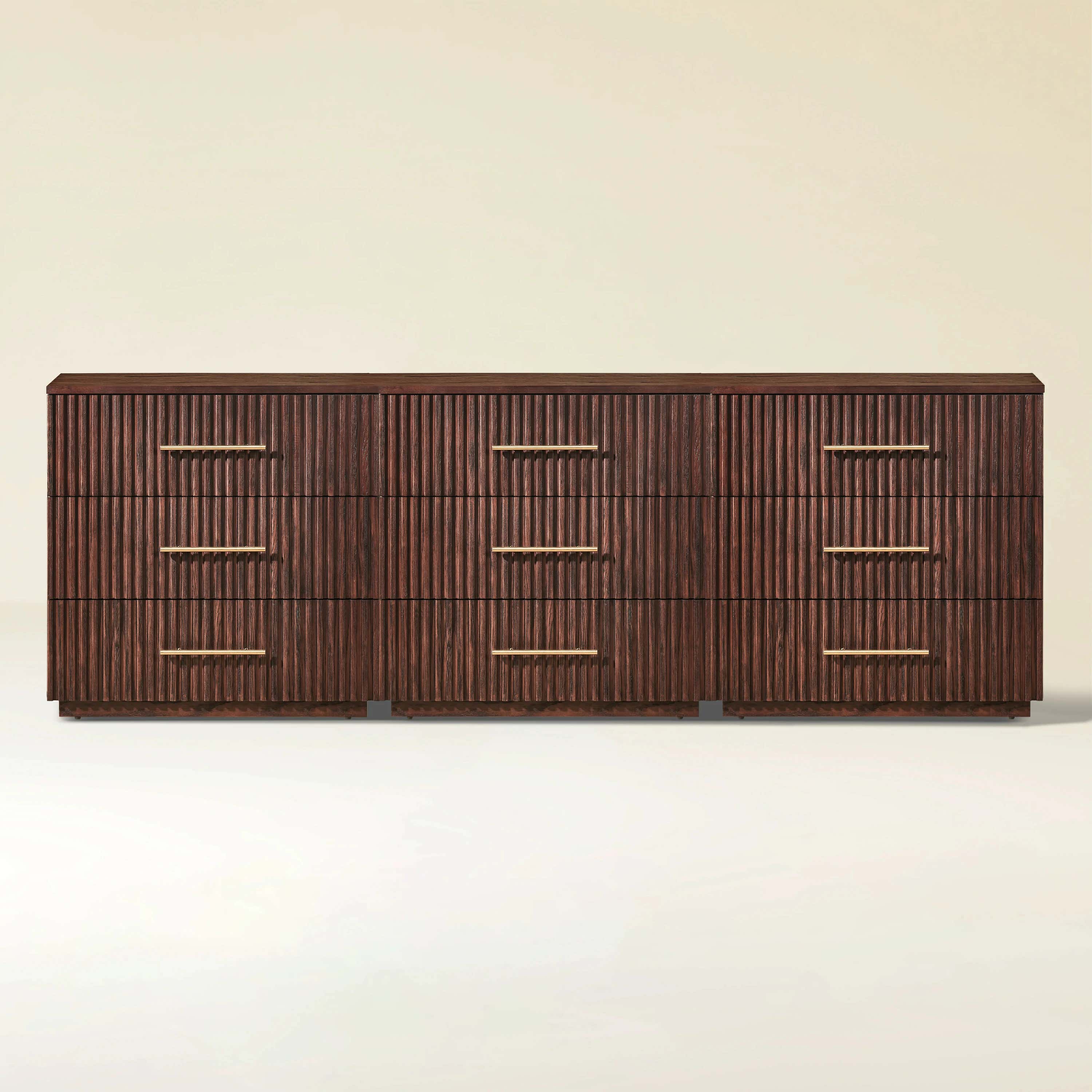 Holt 95" Oak 9-Drawer Chest(Set of 3)