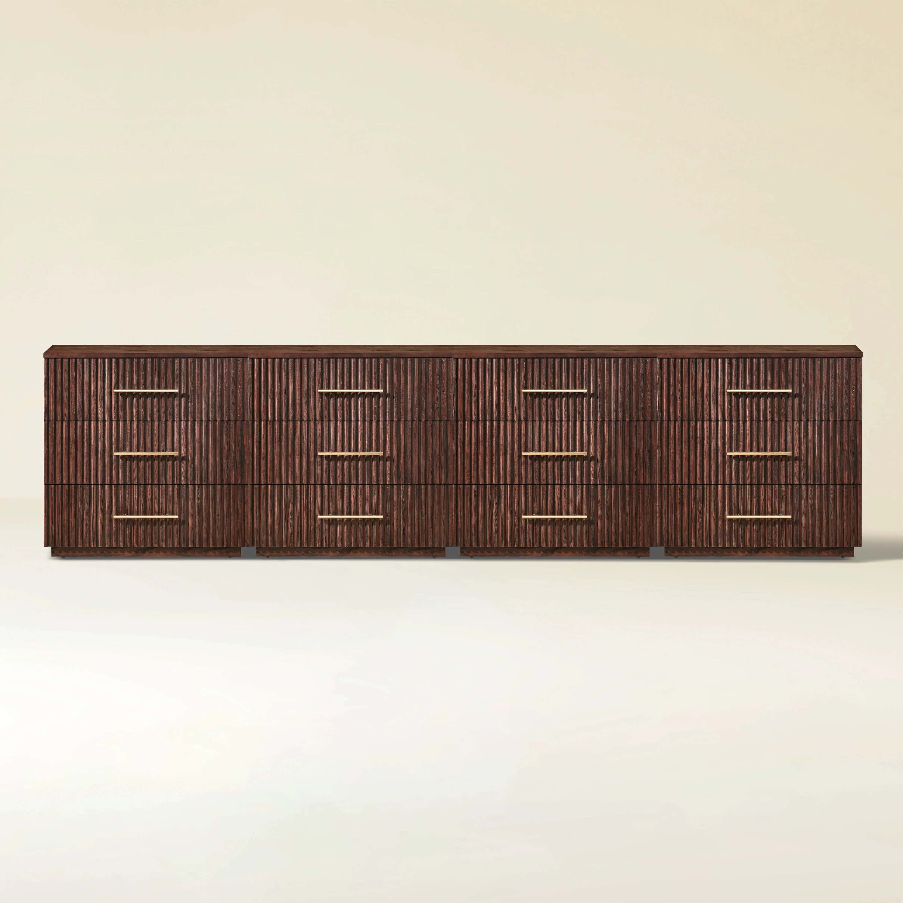 Holt 126" Oak 12-Drawer Chest(Set of 4)