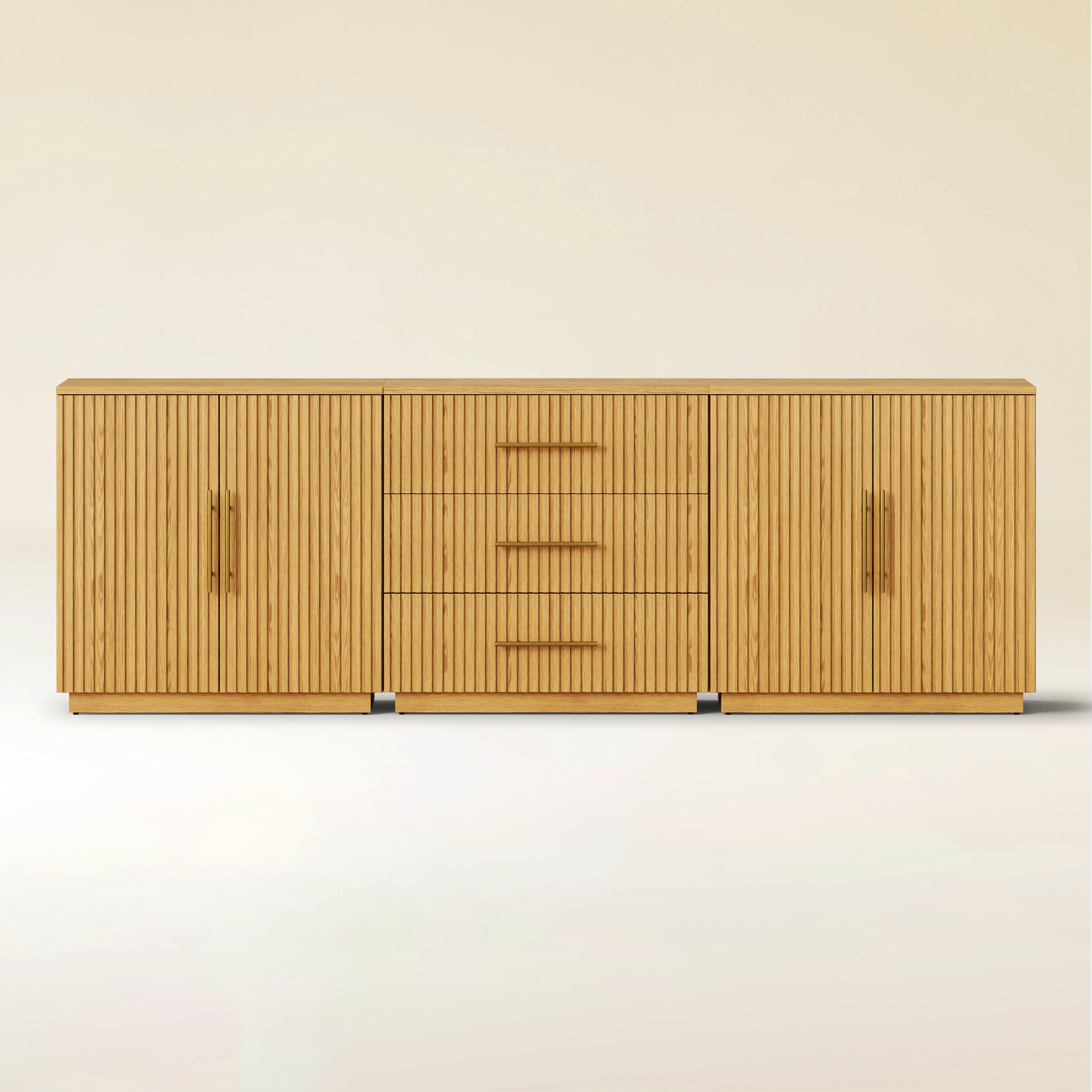 Holt Oak Modular Media Console (Set of 3)