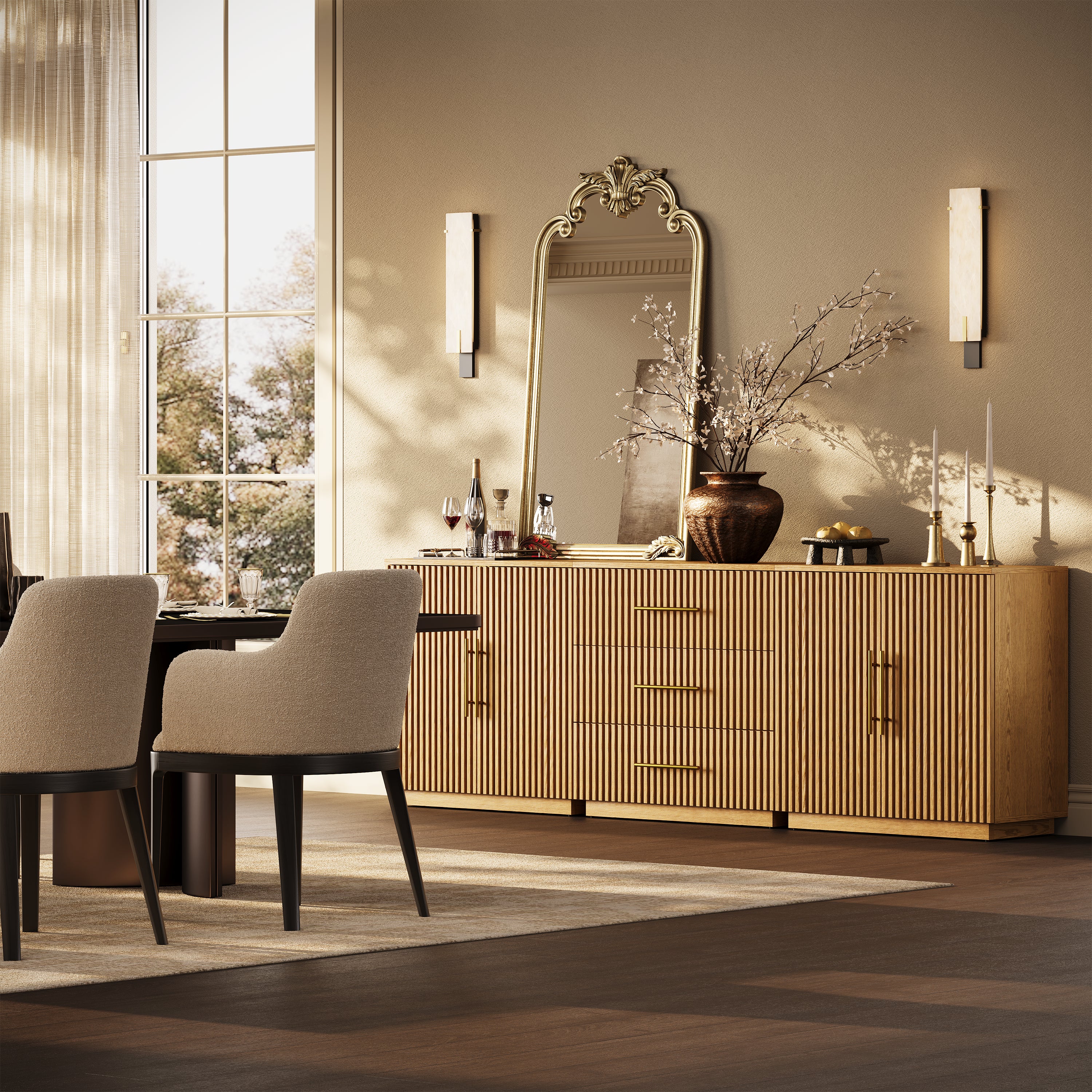 Holt Oak Modular Media Console (Set of 3)