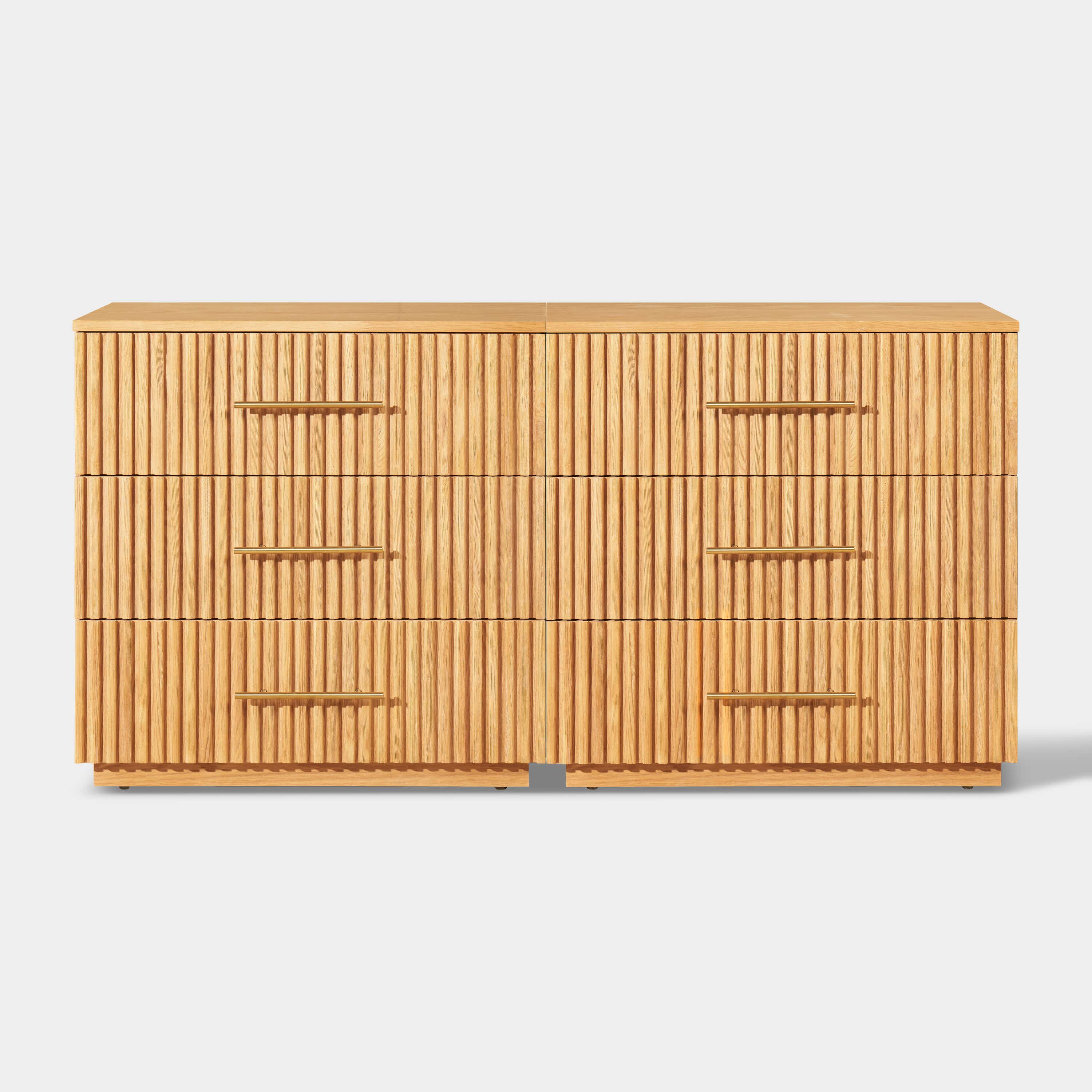 Holt 63“ Oak 6-Drawer Chest(Set of 2)