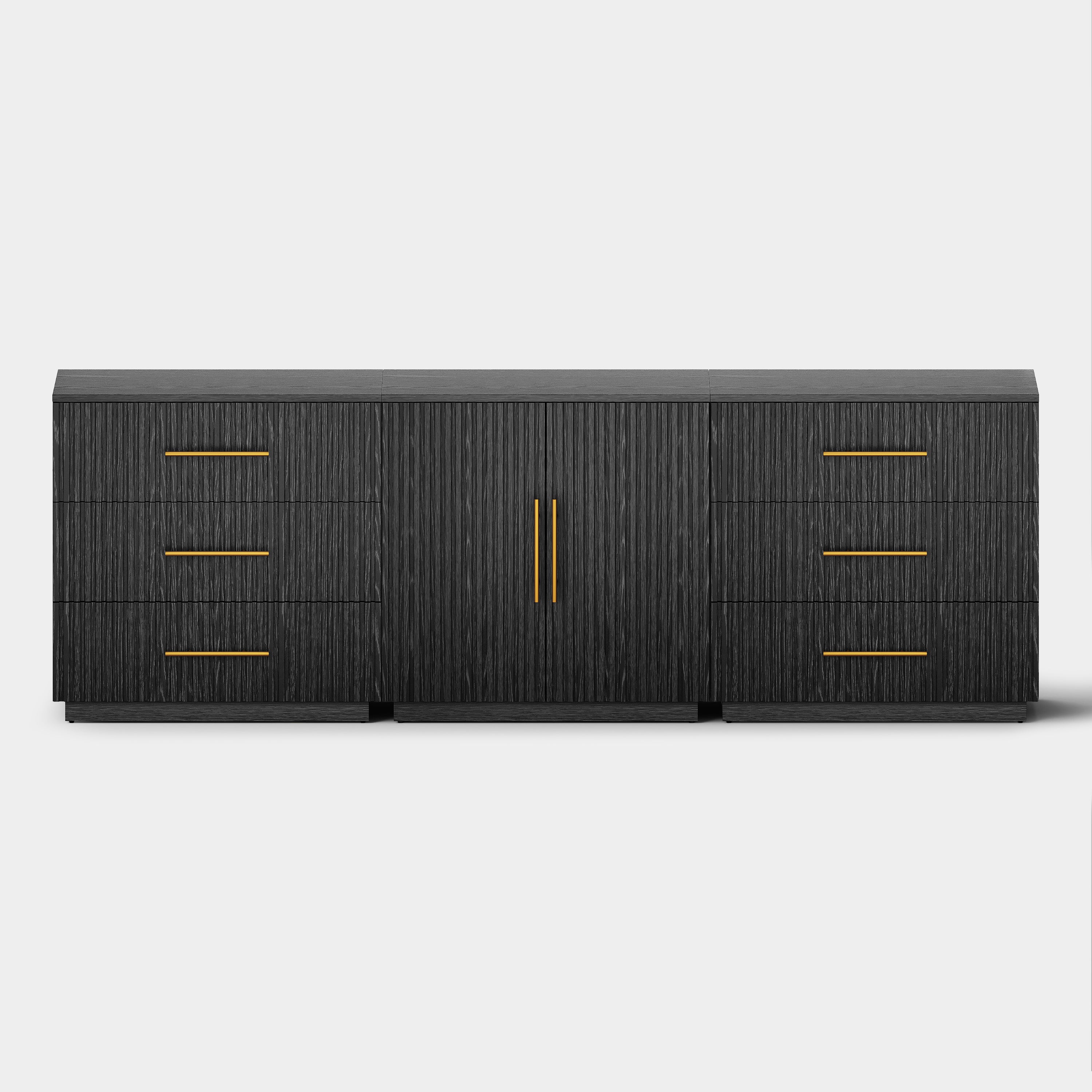 Holt Oak Modular Media Console (Set of 3)