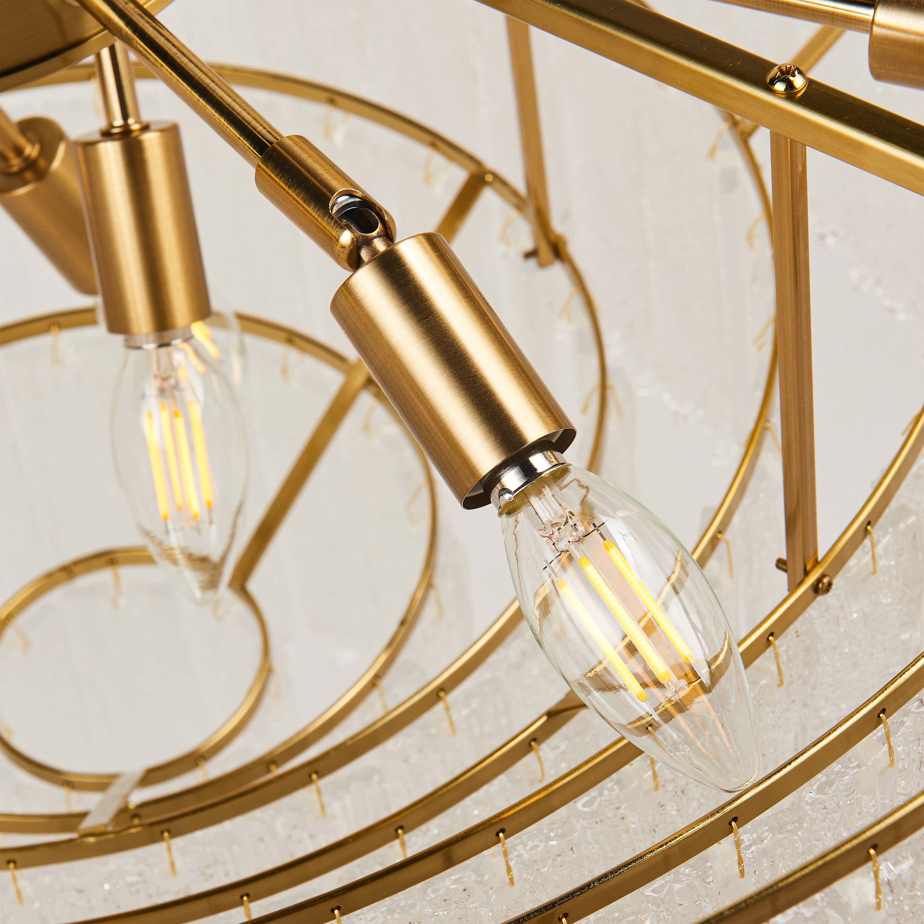 Rheo Tiered Crystal Glass Round Chandelier 36"D