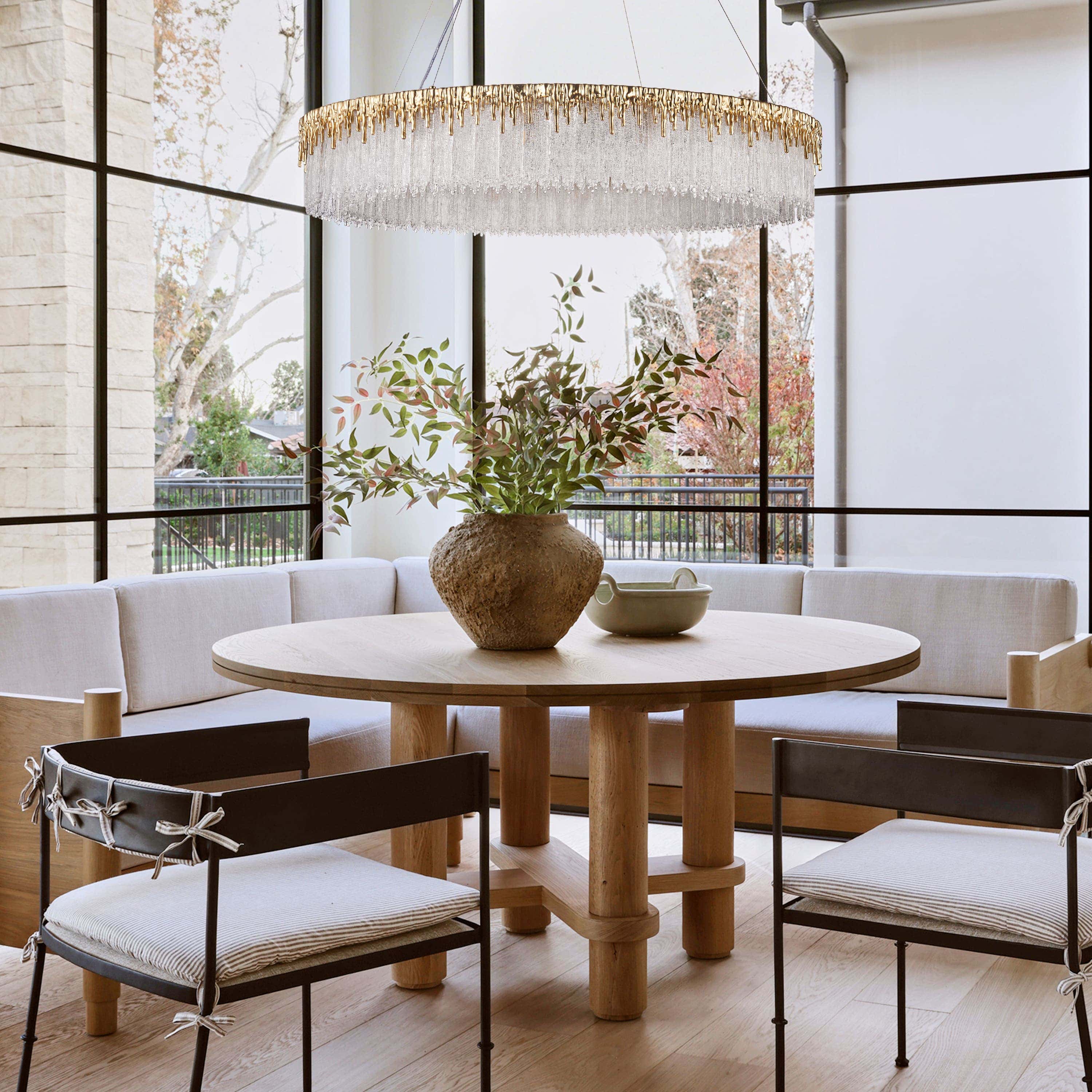 Rheo Crystal Glass Round Chandelier 40"D