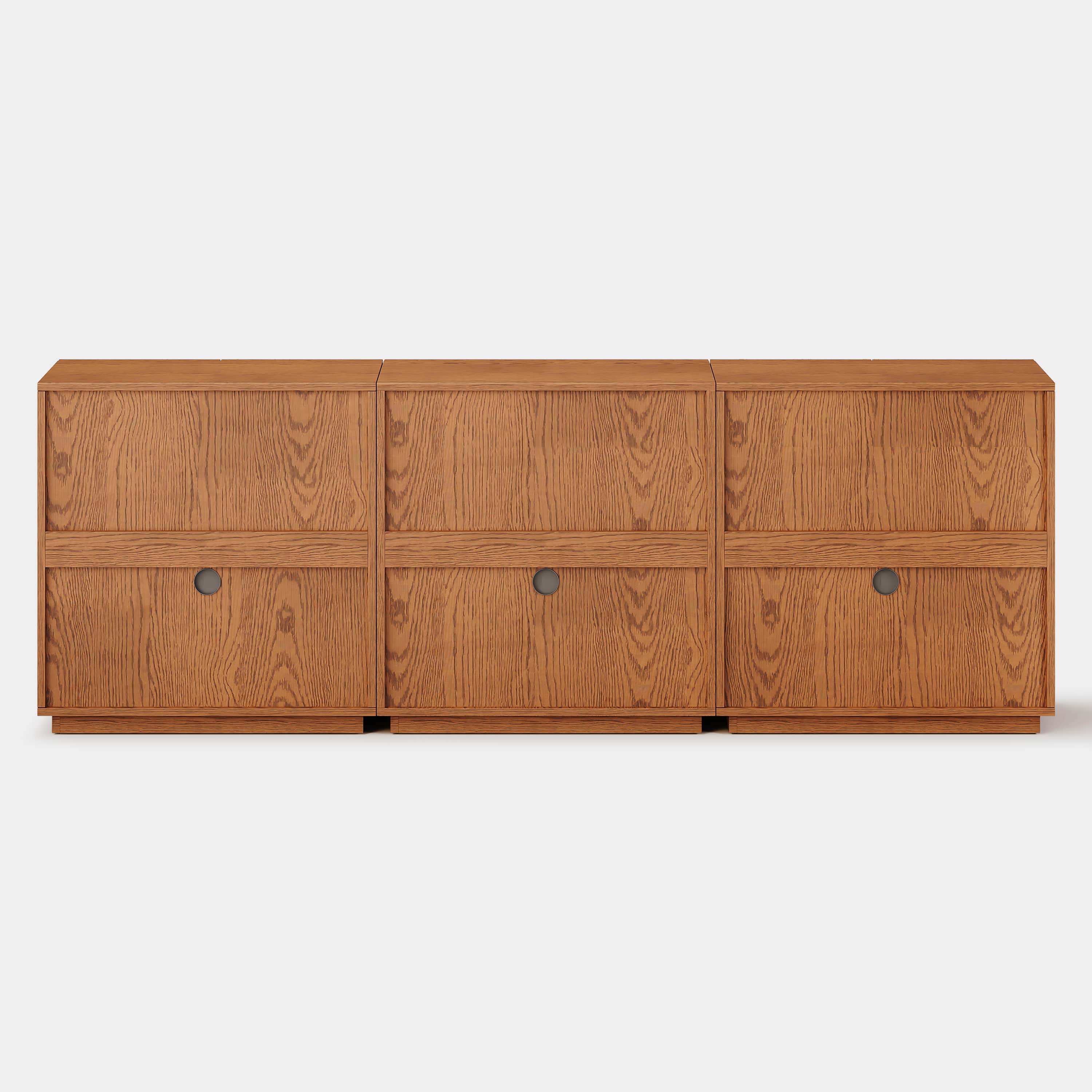 Avery Oak Modular Media Console 90"W(Set of 3)