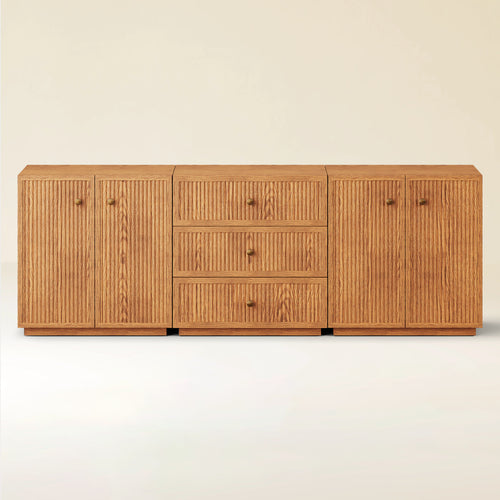 Avery Oak 3-Drawer Sideboard 90"W
