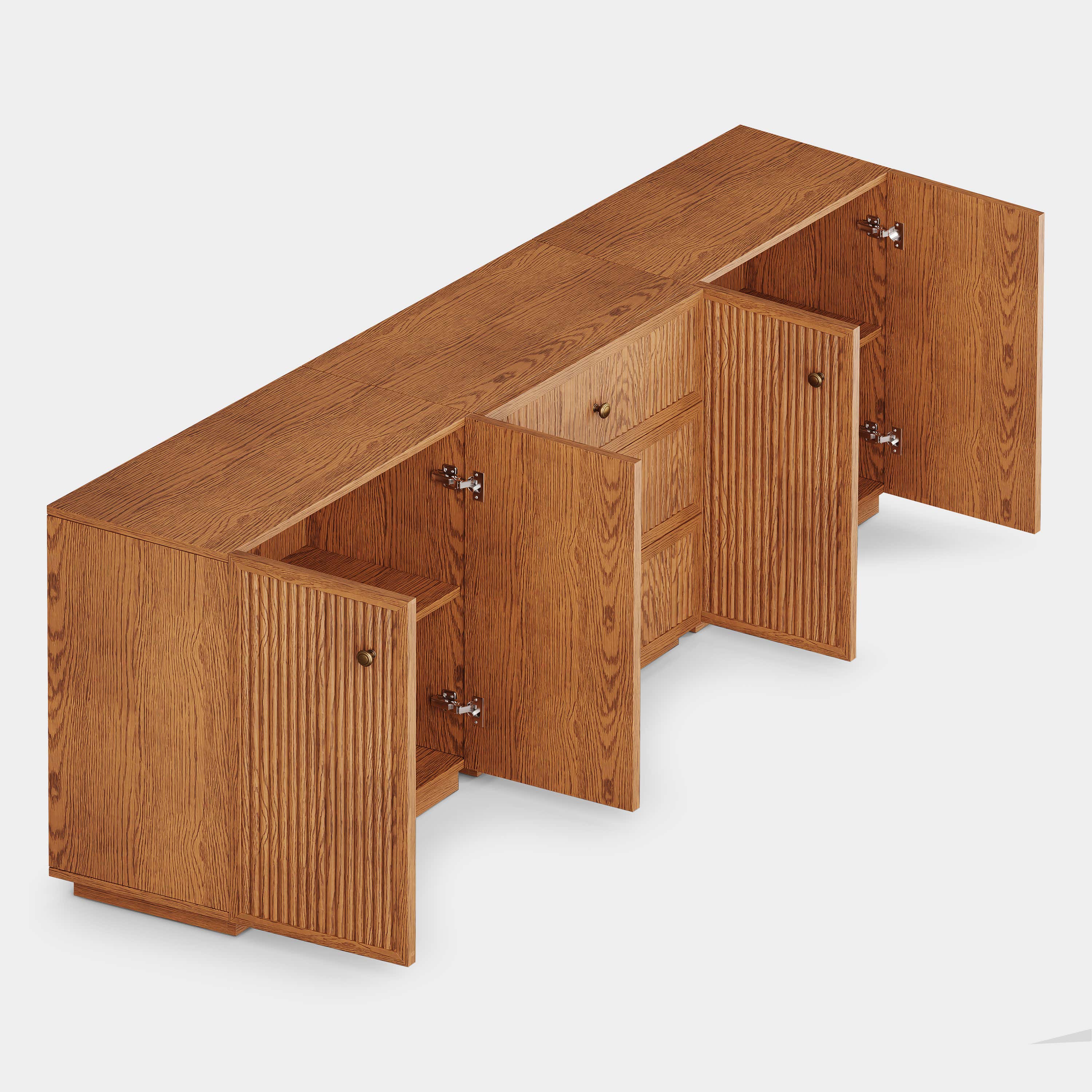 Avery Oak 3-Drawer Media Console 90"W