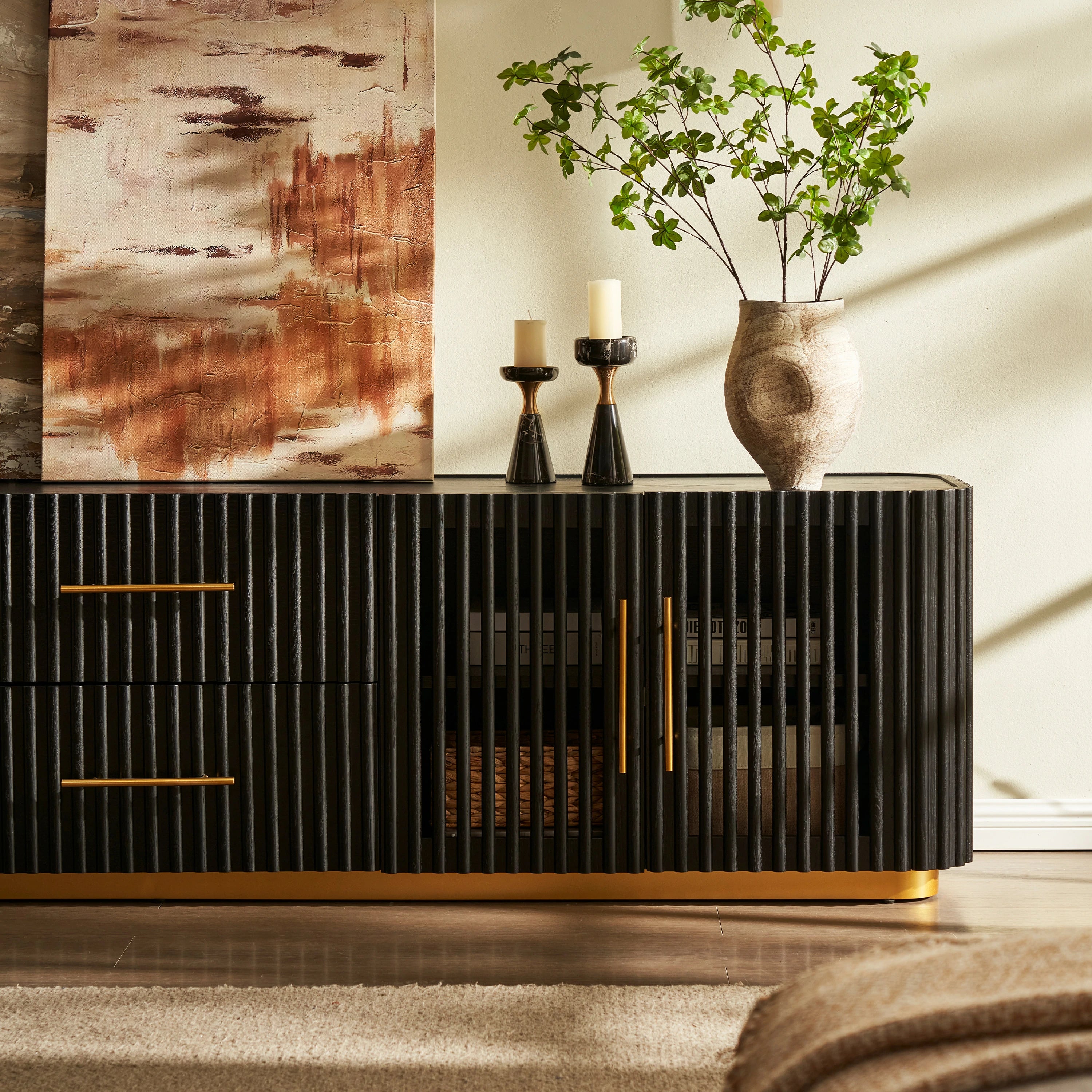 Holton Oak Media Console 94"W