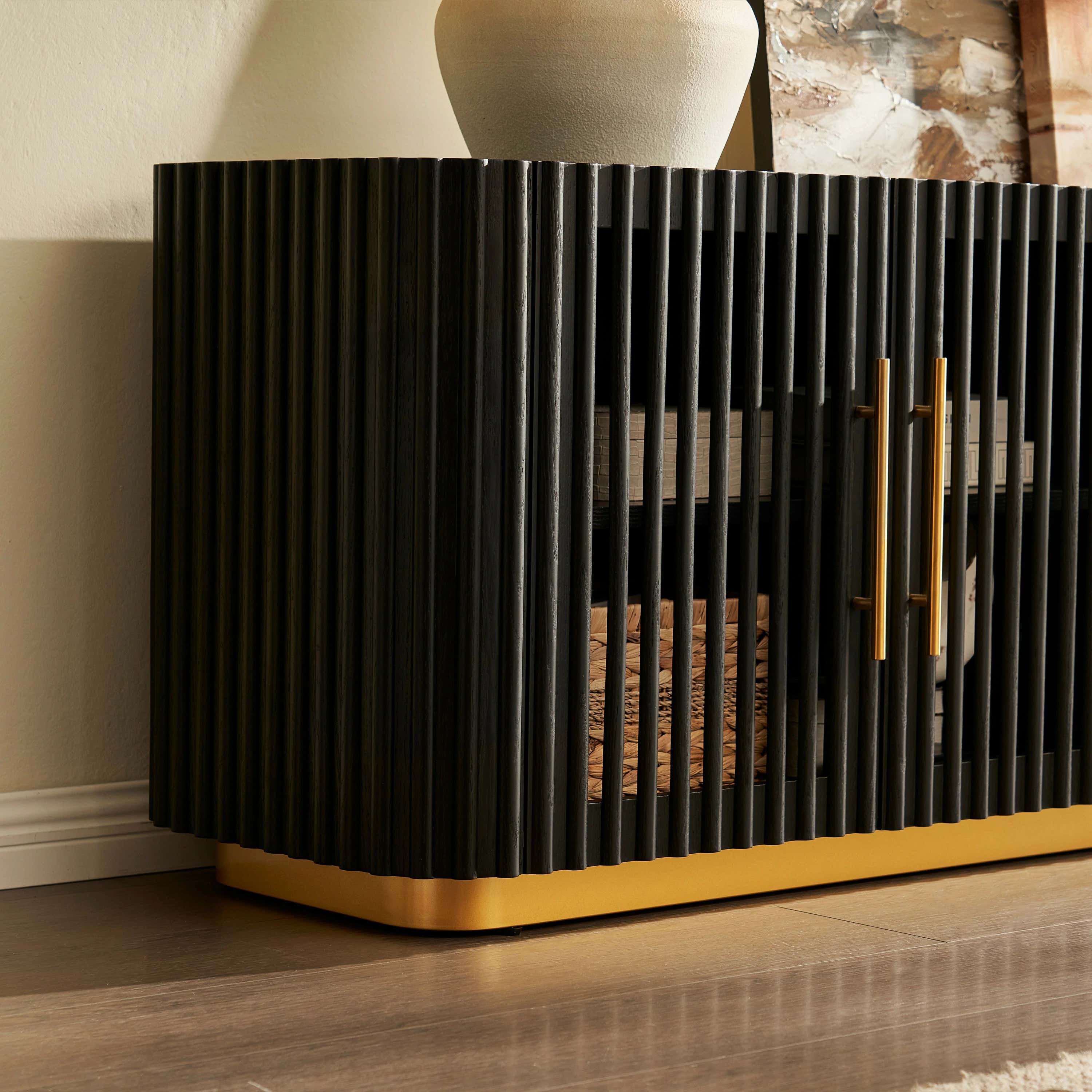 Holton Oak Media Console And Sideboard Set