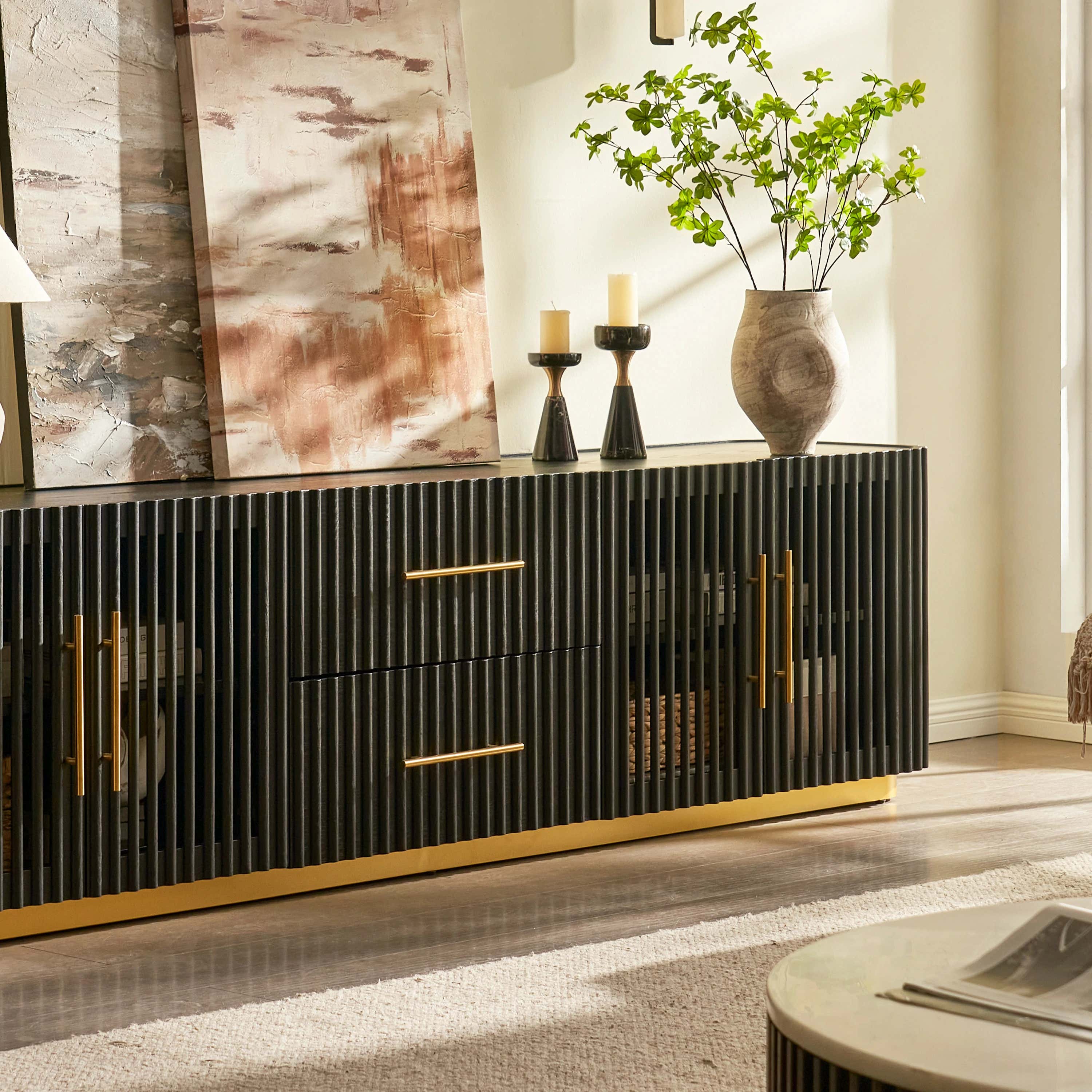 Holton Oak Media Console And Coffee Table Set