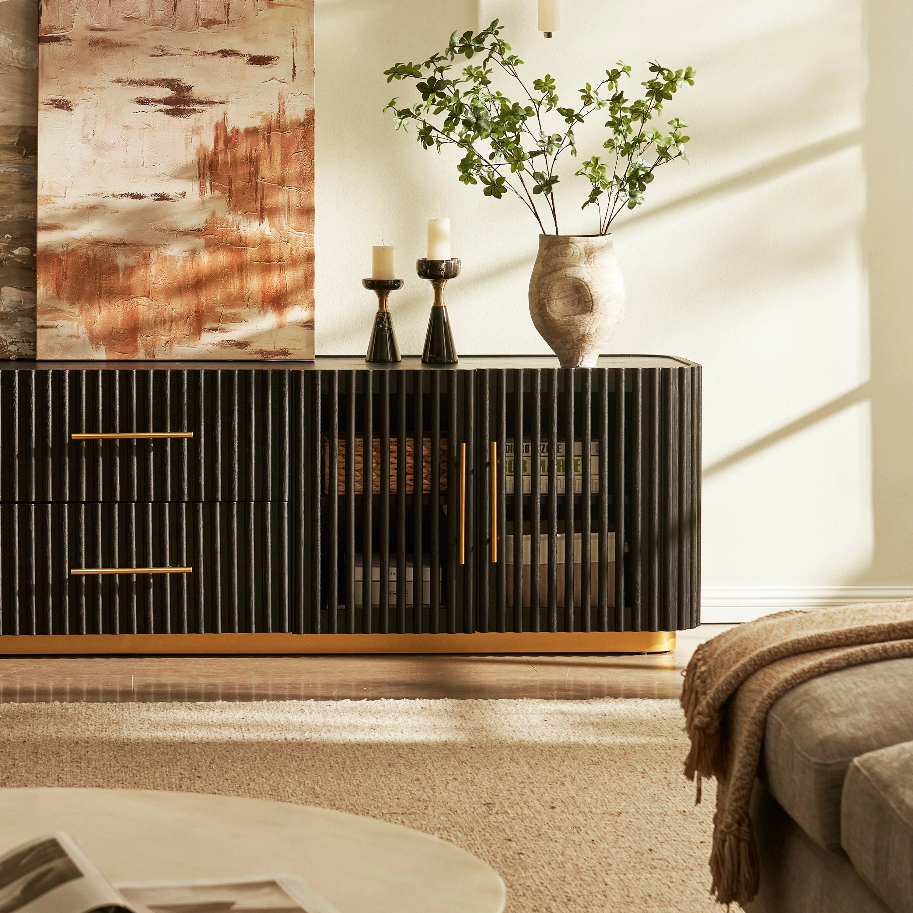 Holton Oak Media Console 94"W