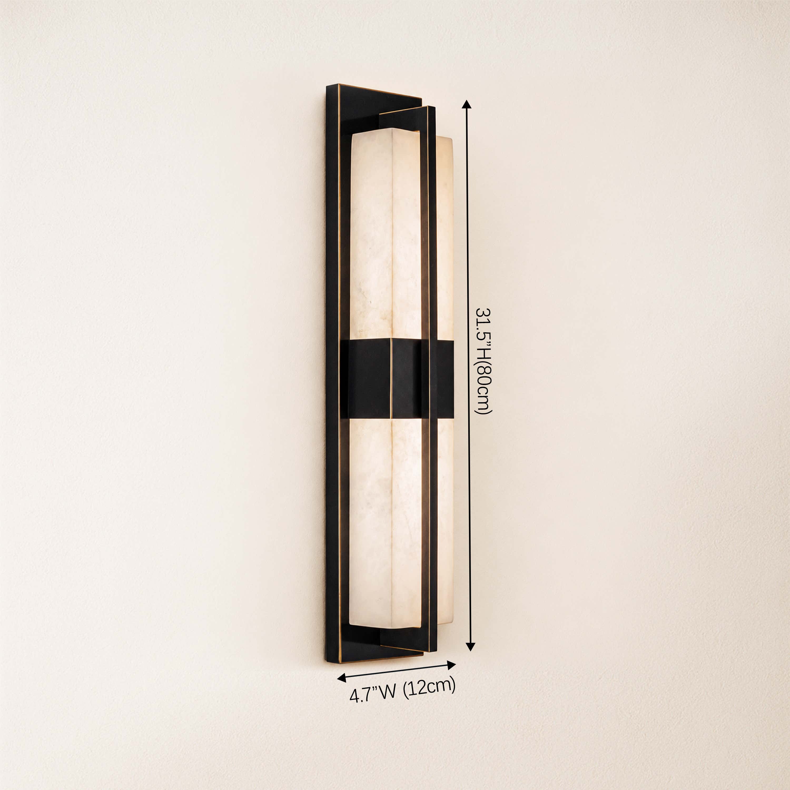 Caelum Alabaster Cuboid Wall Sconce