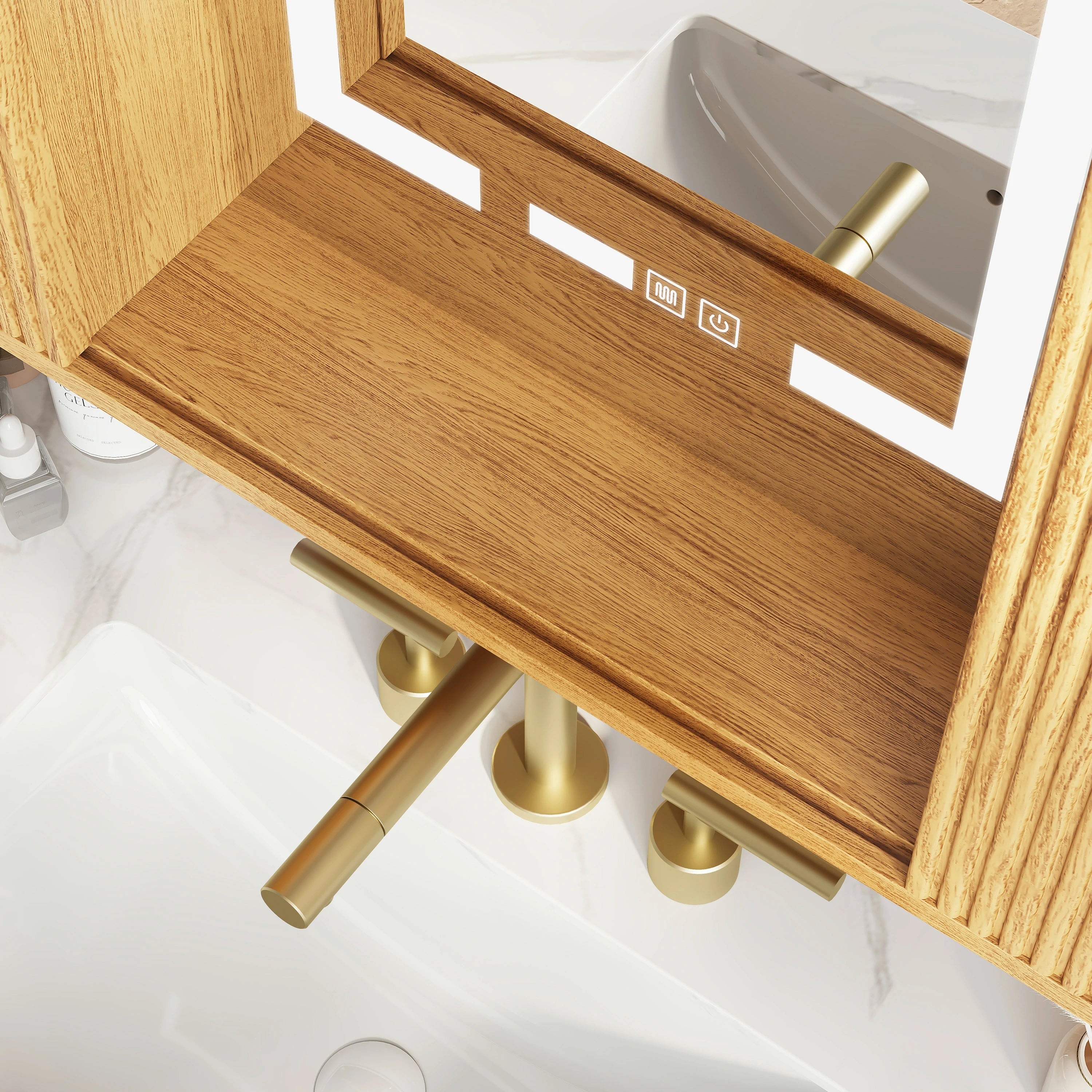 Isla Oak Bathroom Wall Mirror 36"