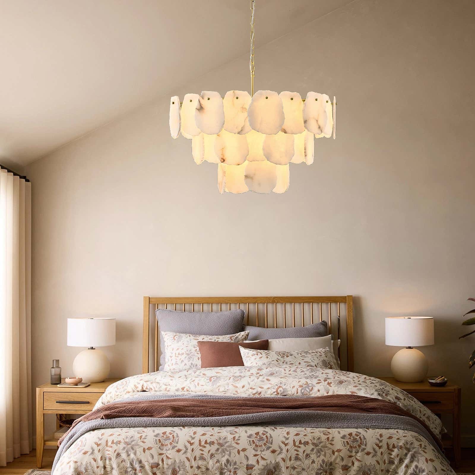 Moira Alabaster Multi-Tier Round Chandelier 32"D