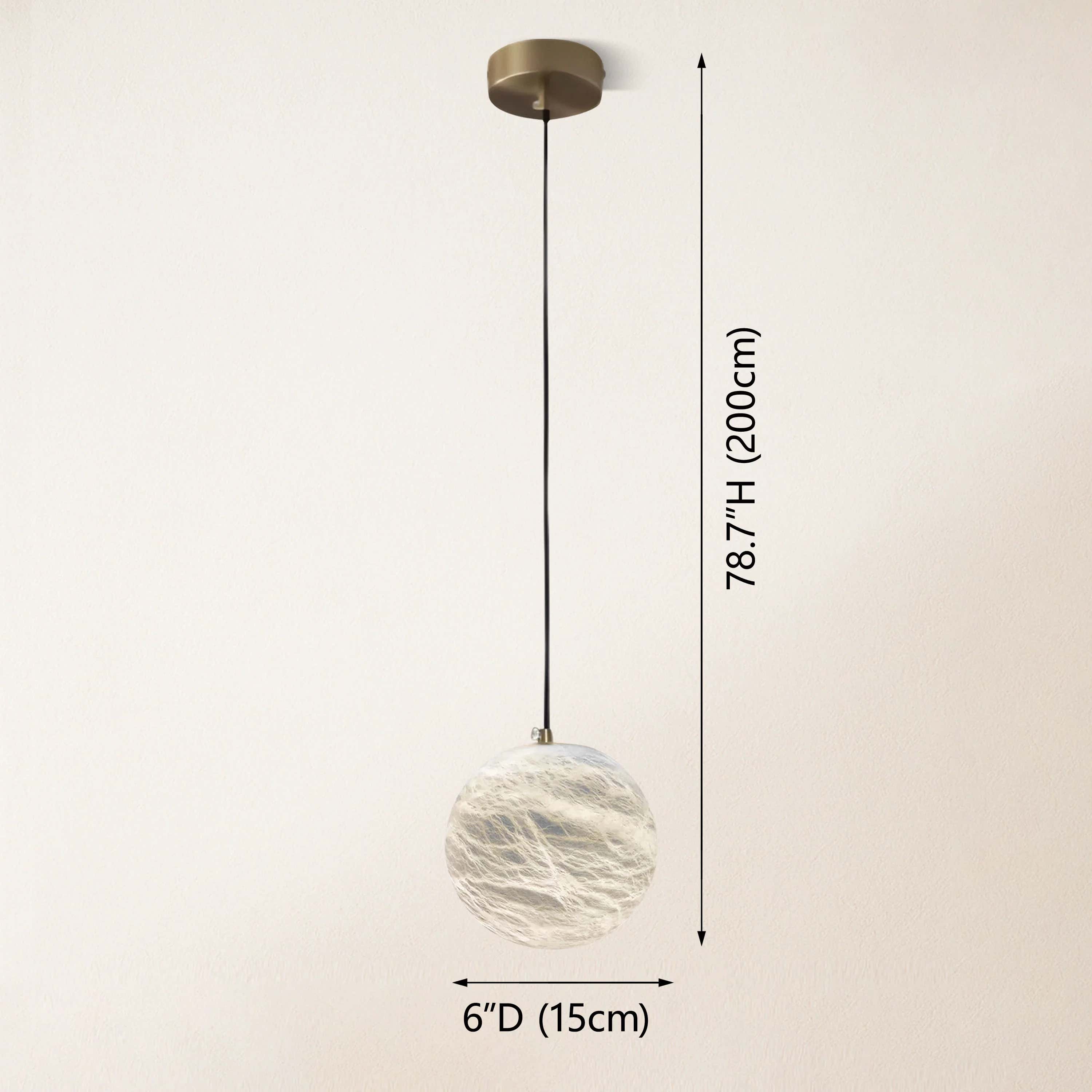 Nami Alabaster Global Ball Pendant Light 6"D