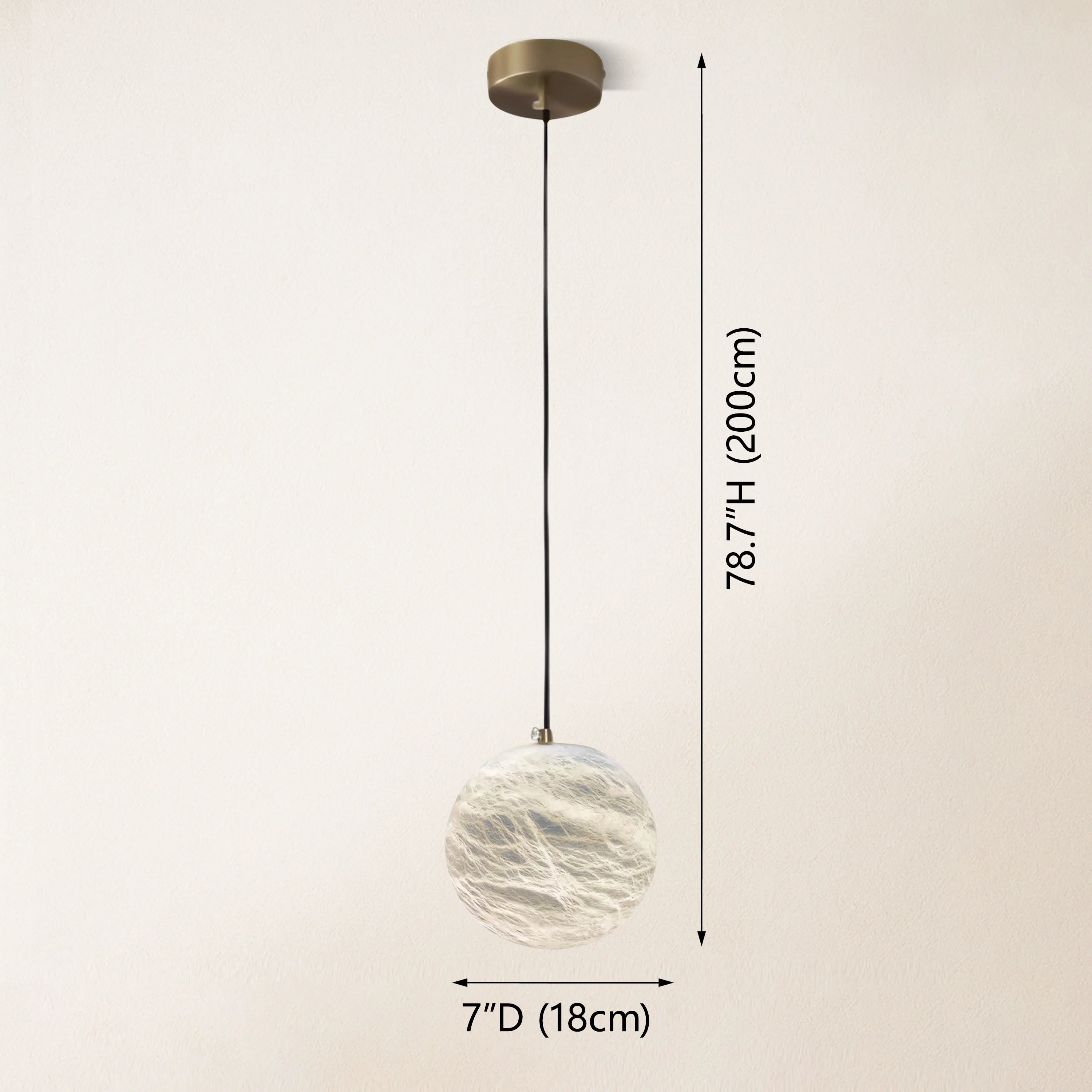 Nami Alabaster Global Ball Pendant Light 7"D