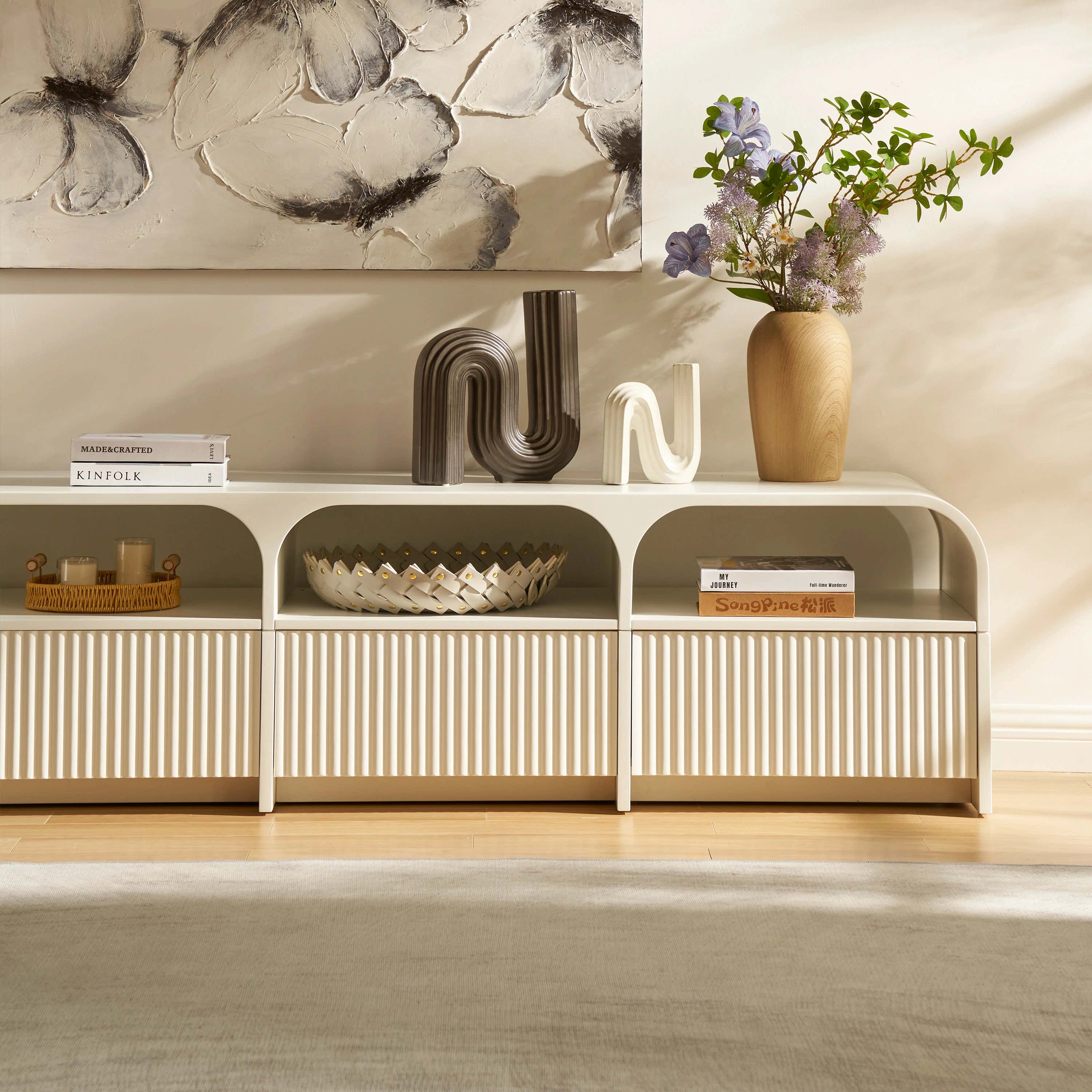 Naru Media Console and Coffee Table Set