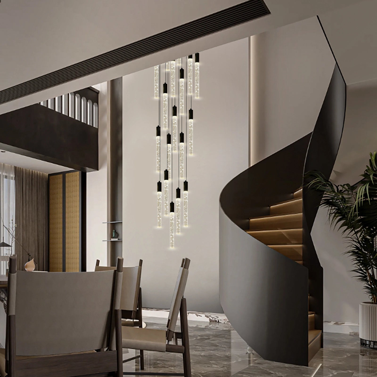 Nova Cascade High Ceiling Chandelier 20"D