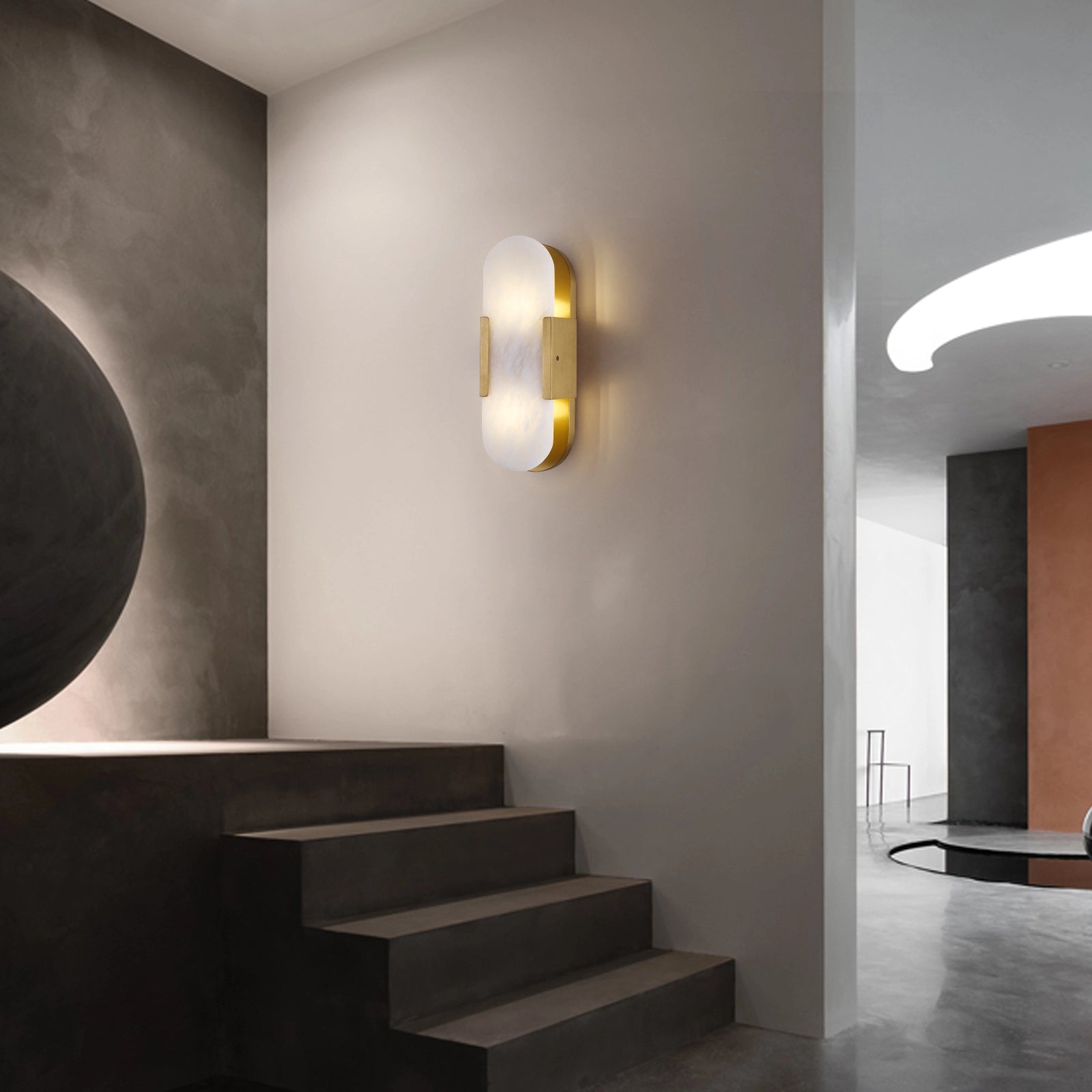 OpalEdge Alabaster Oval Wall Sconce 14"H