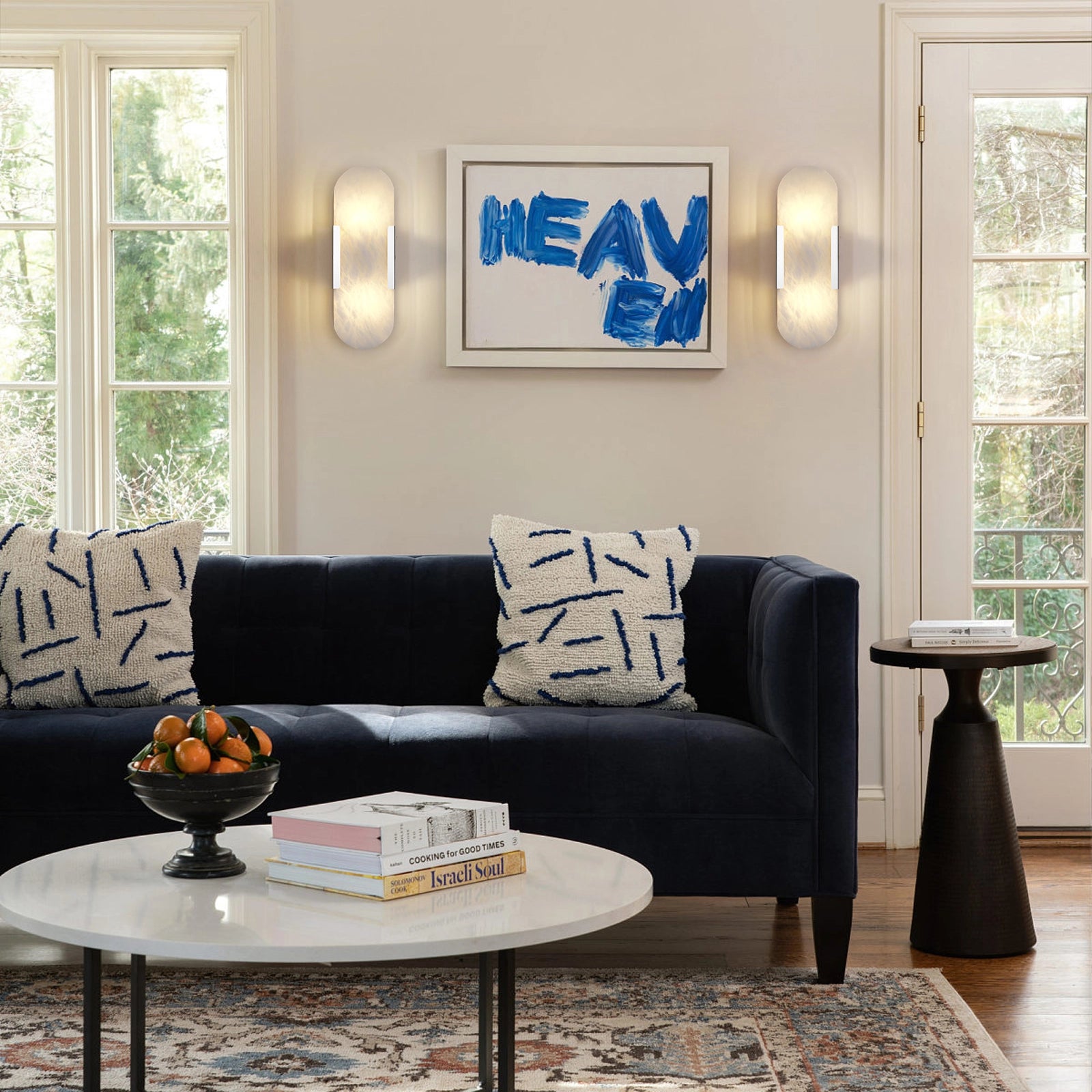 OpalEdge Alabaster Oval Wall Sconce 14"H