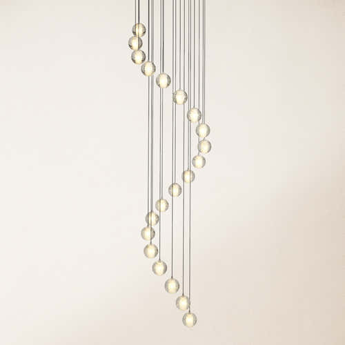 Pearl Ball Ceiling Round Chandelier 26"D#Finish_Gold