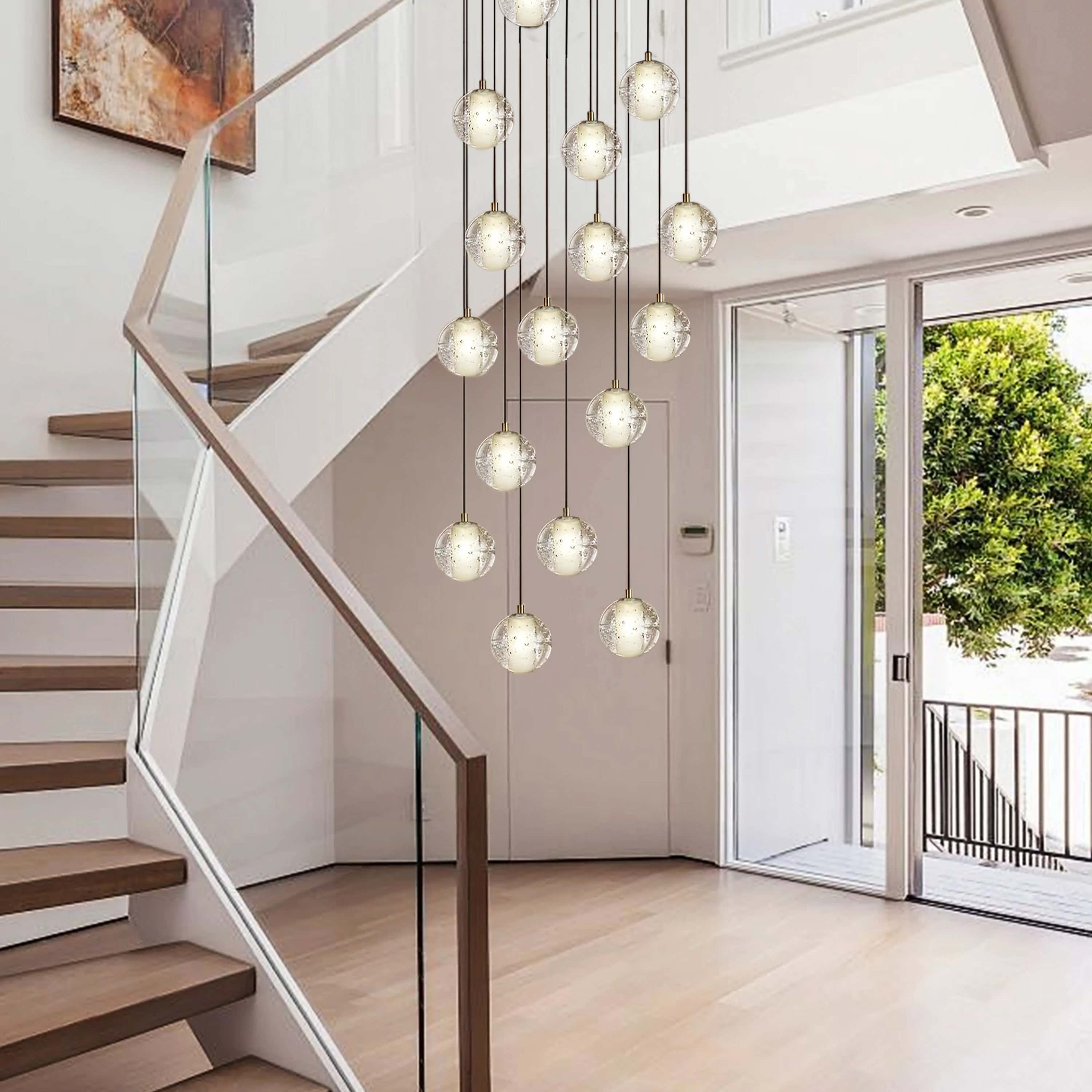 Pearl Ball Ceiling Round Chandelier 20"D