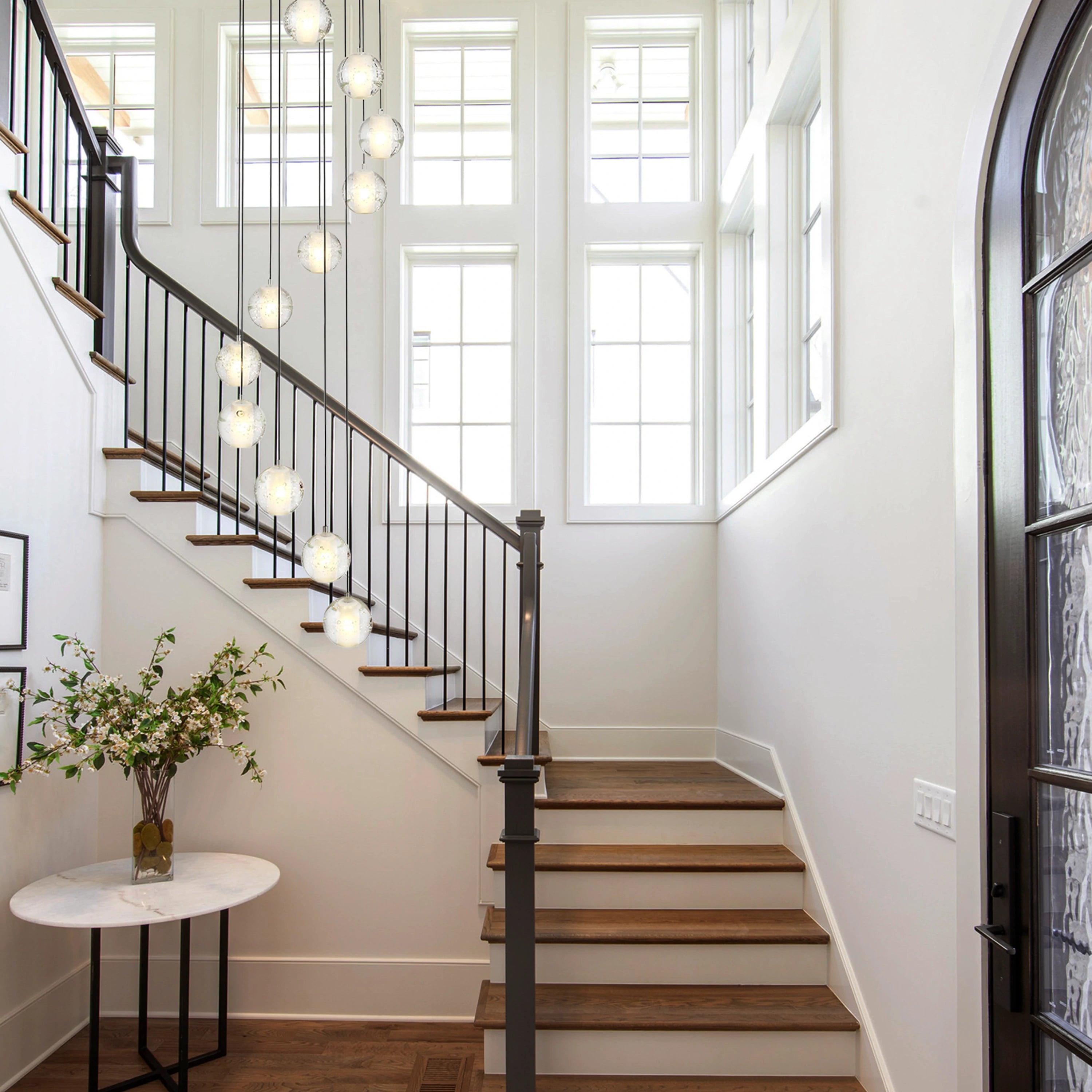 Pearl Ball Ceiling Round Chandelier 20"D