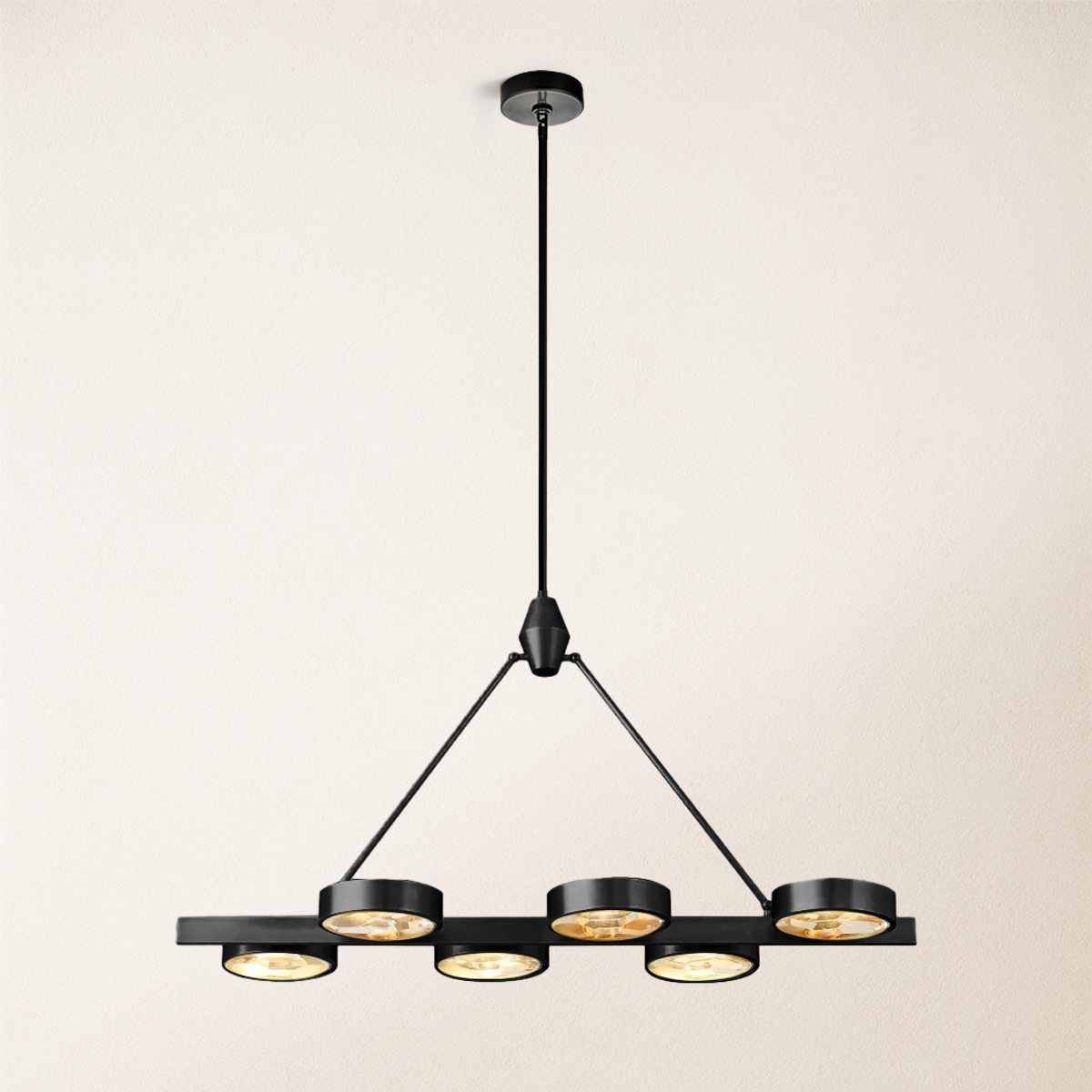 Armlo Rectangle Crystal Chandelier 54"W