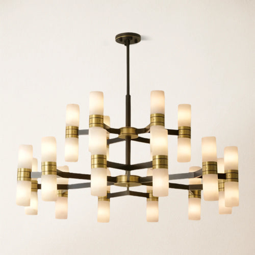 Moral Alabaster Round chandelier 37"D