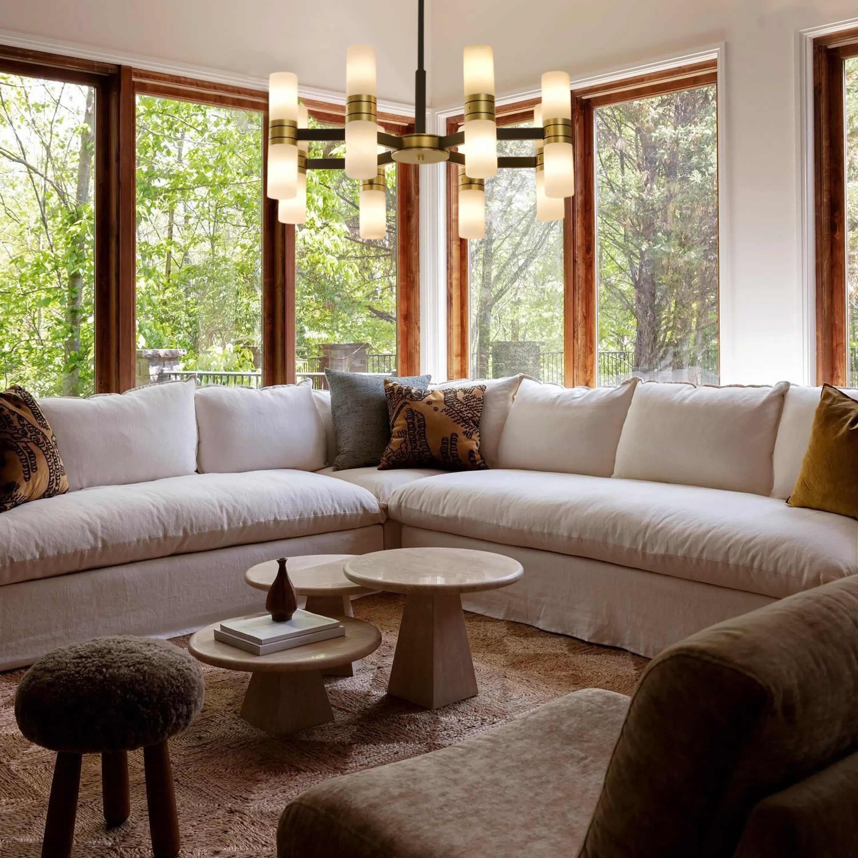 Moral Alabaster Round Chandelier 25"D