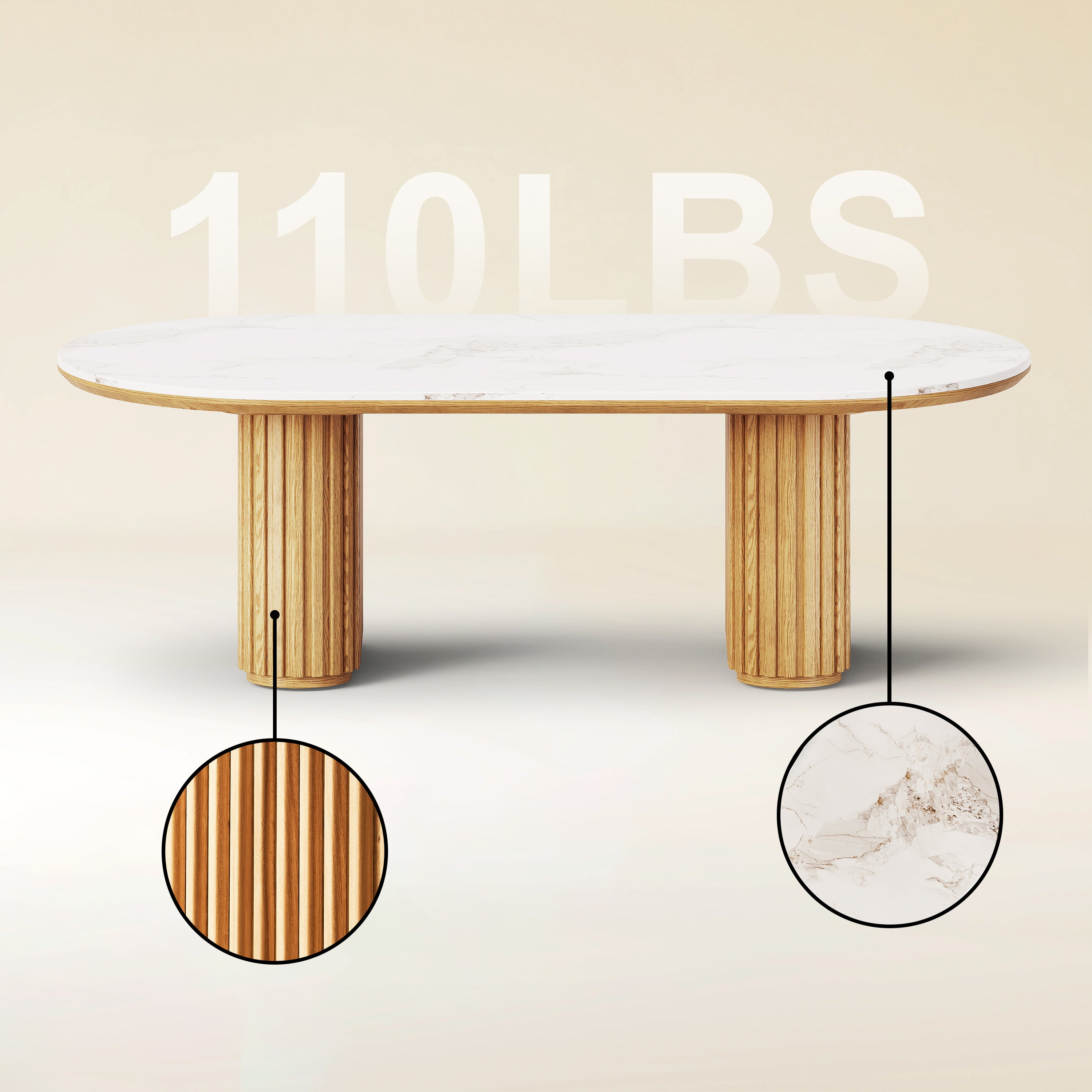 Emery Sintered Stone Coffee Table 120cm W