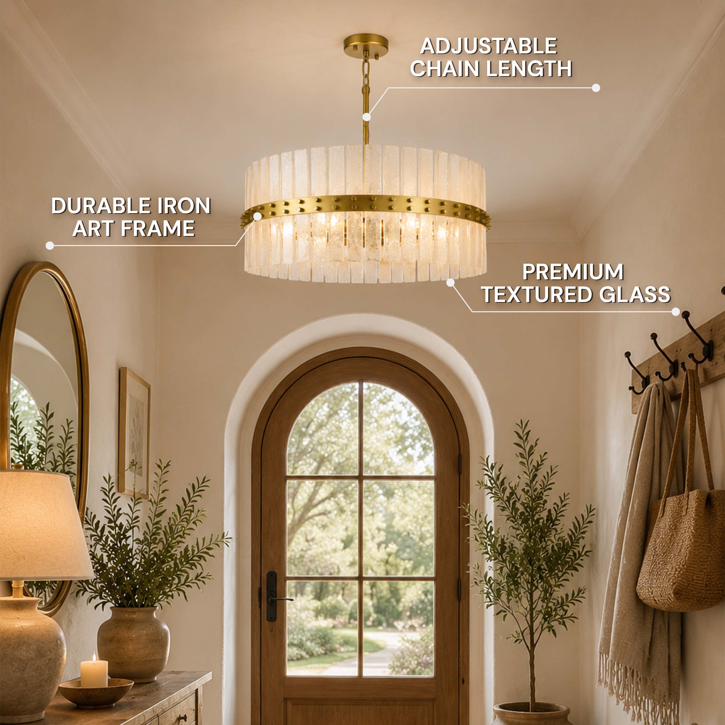 Mariselle Bubble Glass Round Chandelier 28"D