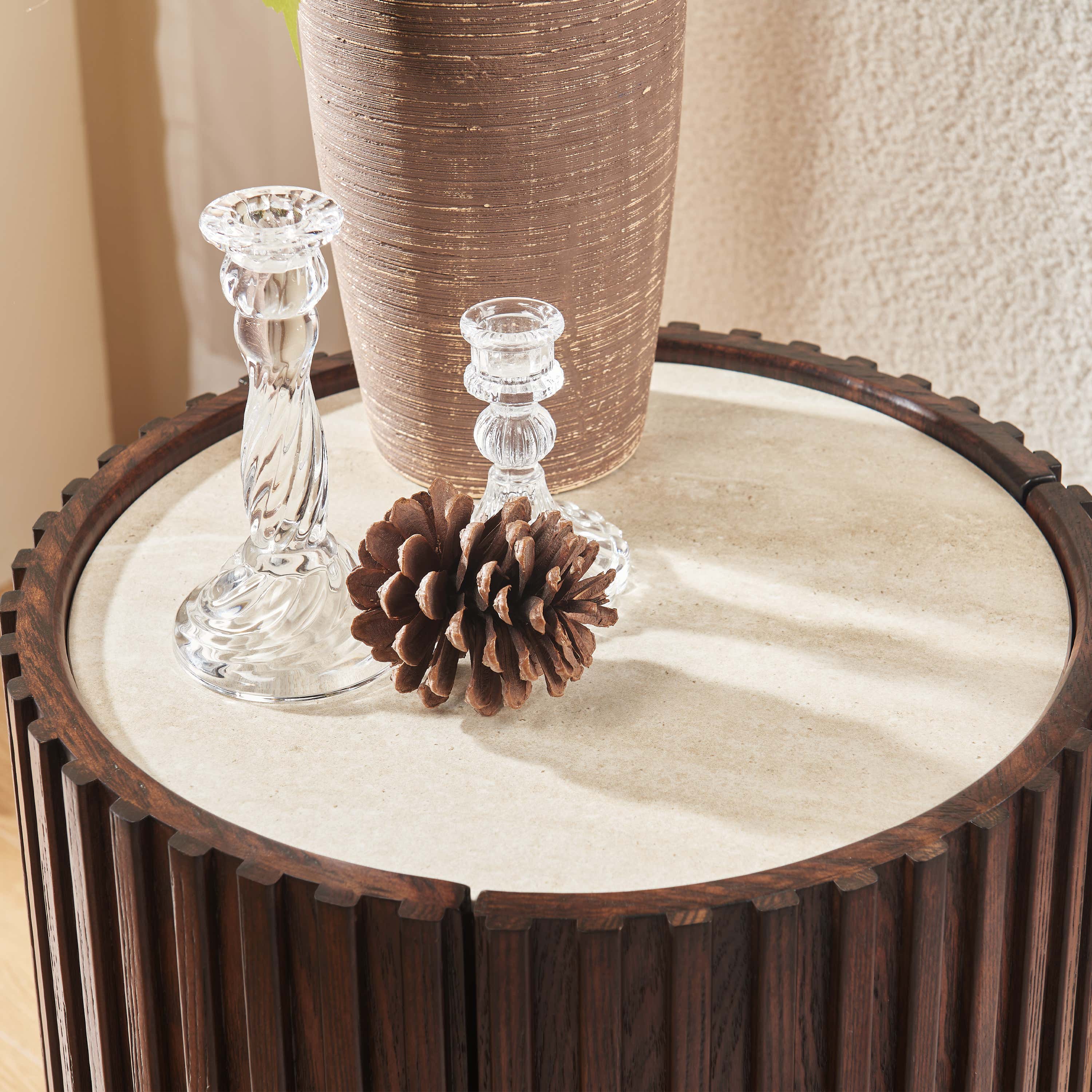 Arden Round Sintered Stone Side Table 16"W