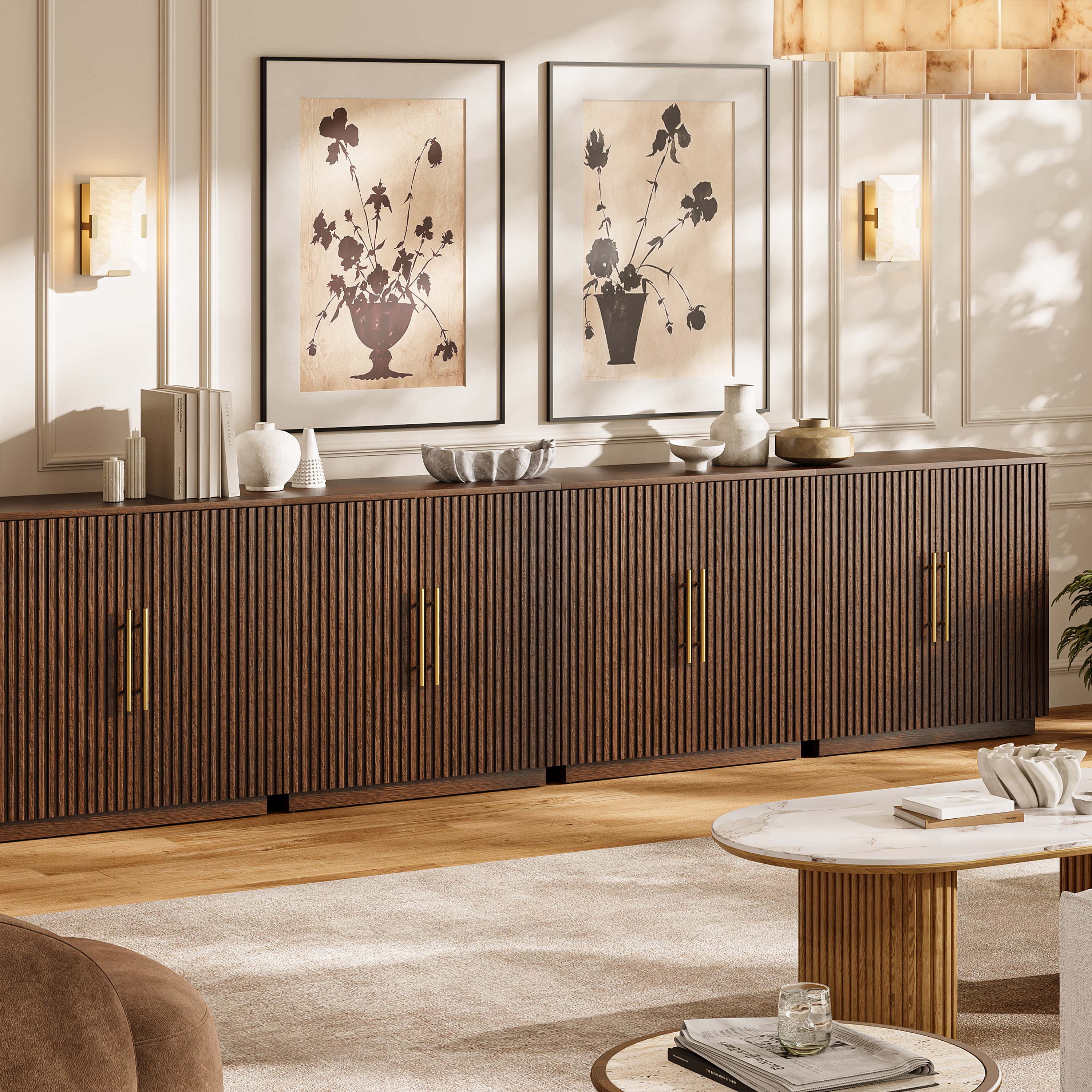 Holt 126″ Solid Oak Console(Set of 4)