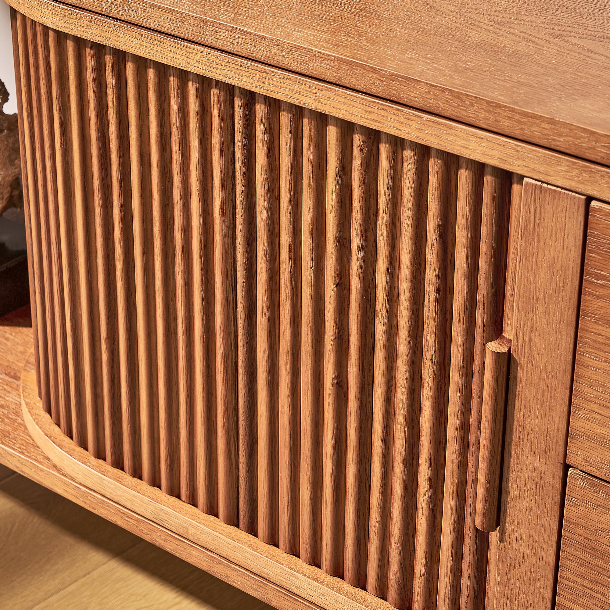 Ewan Oak Media Console And Sideboard Set