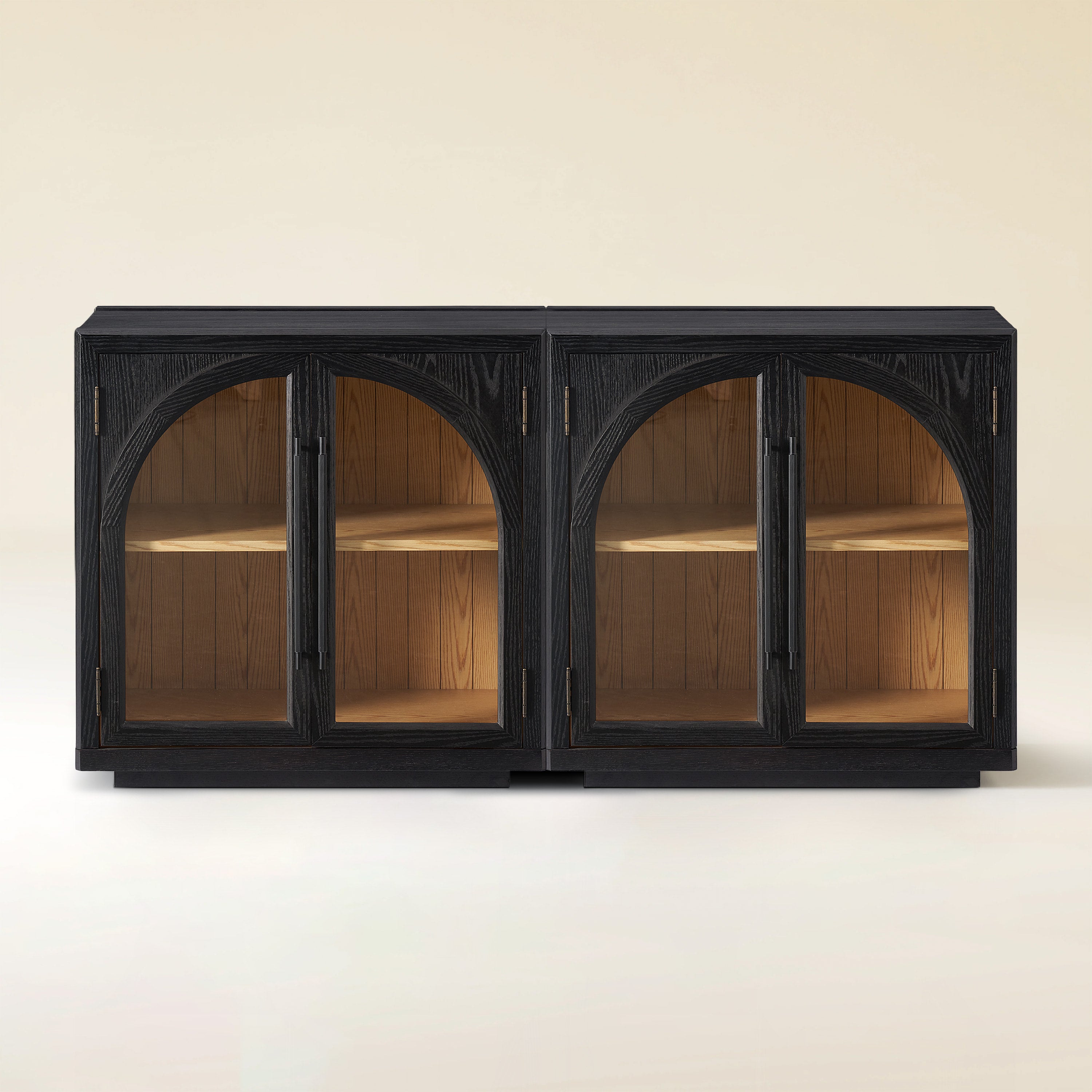 Alvar Arched 63″ Oak Media Console(Set of 2)