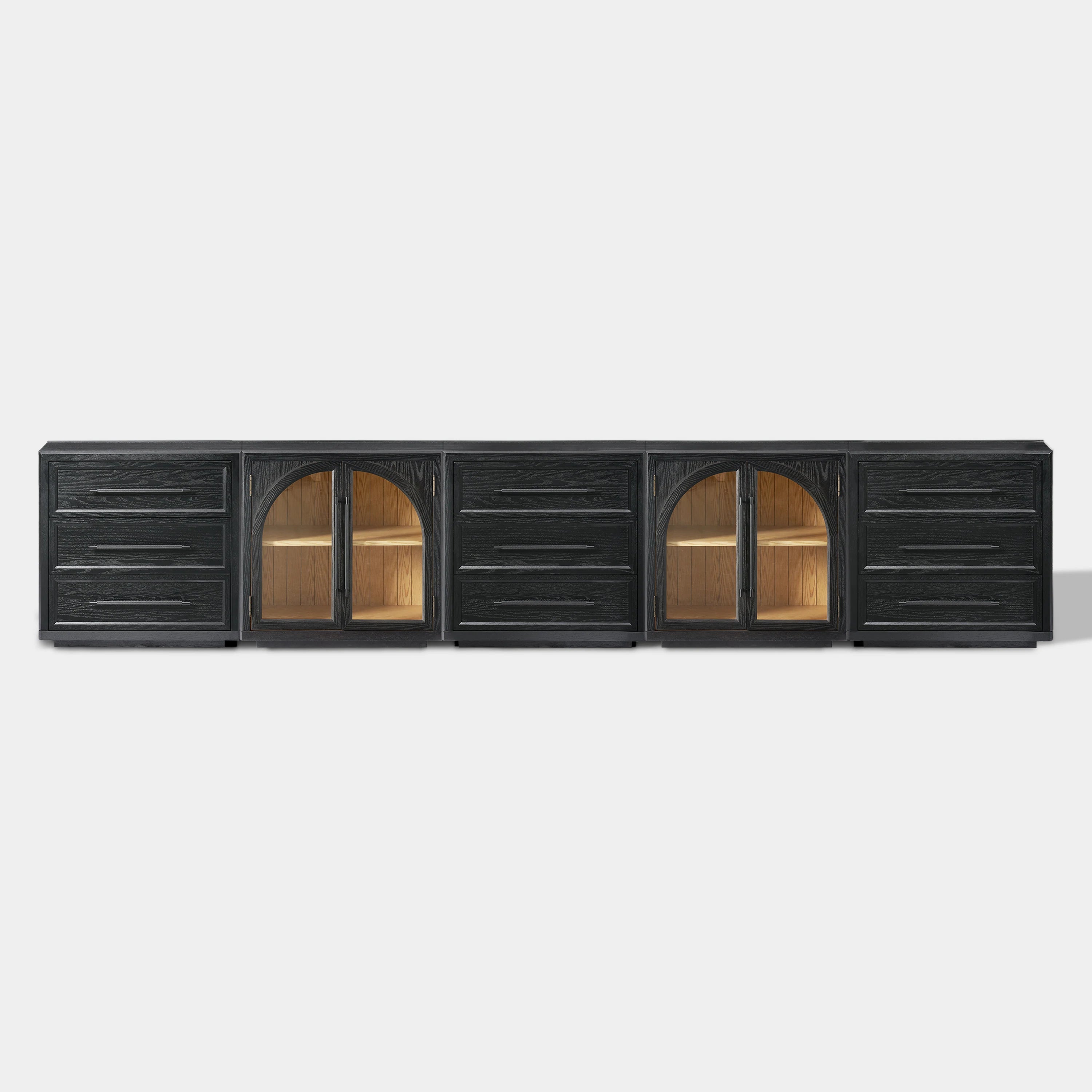 Alvar Arched 157.5″ Oak Modular Media Console(Set of 5)
