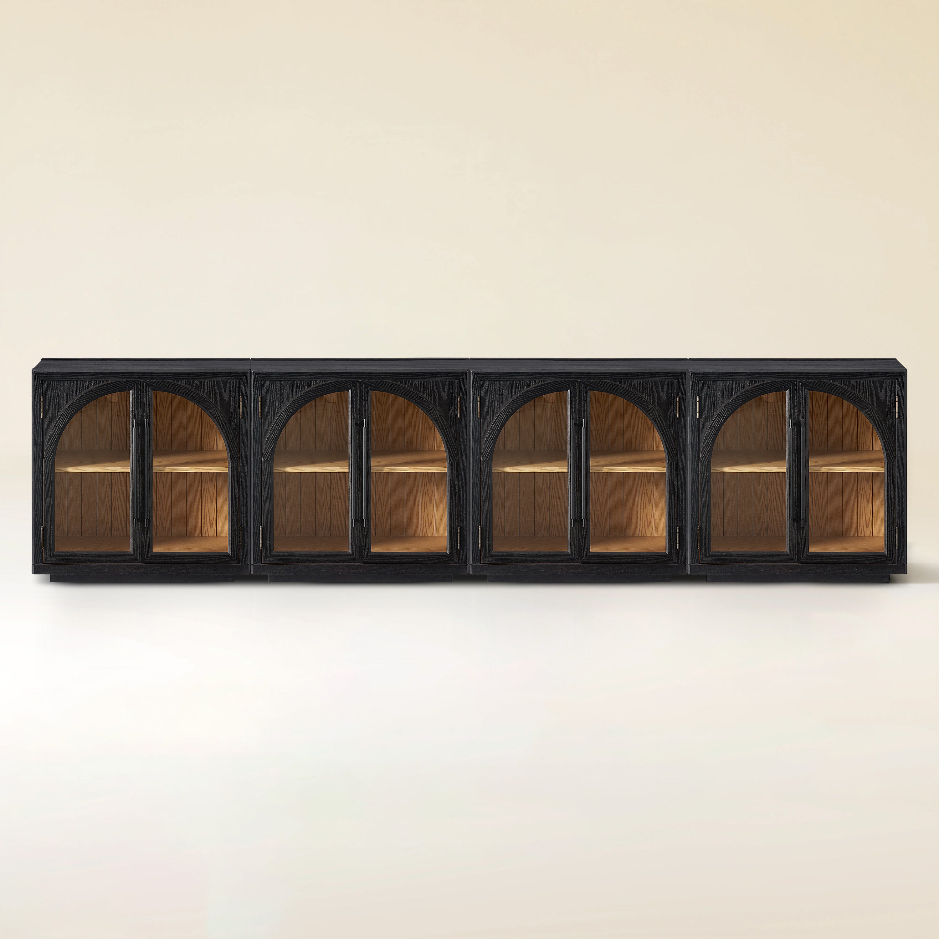 Alvar Arched 126″ Oak Media Console(Set of 4)