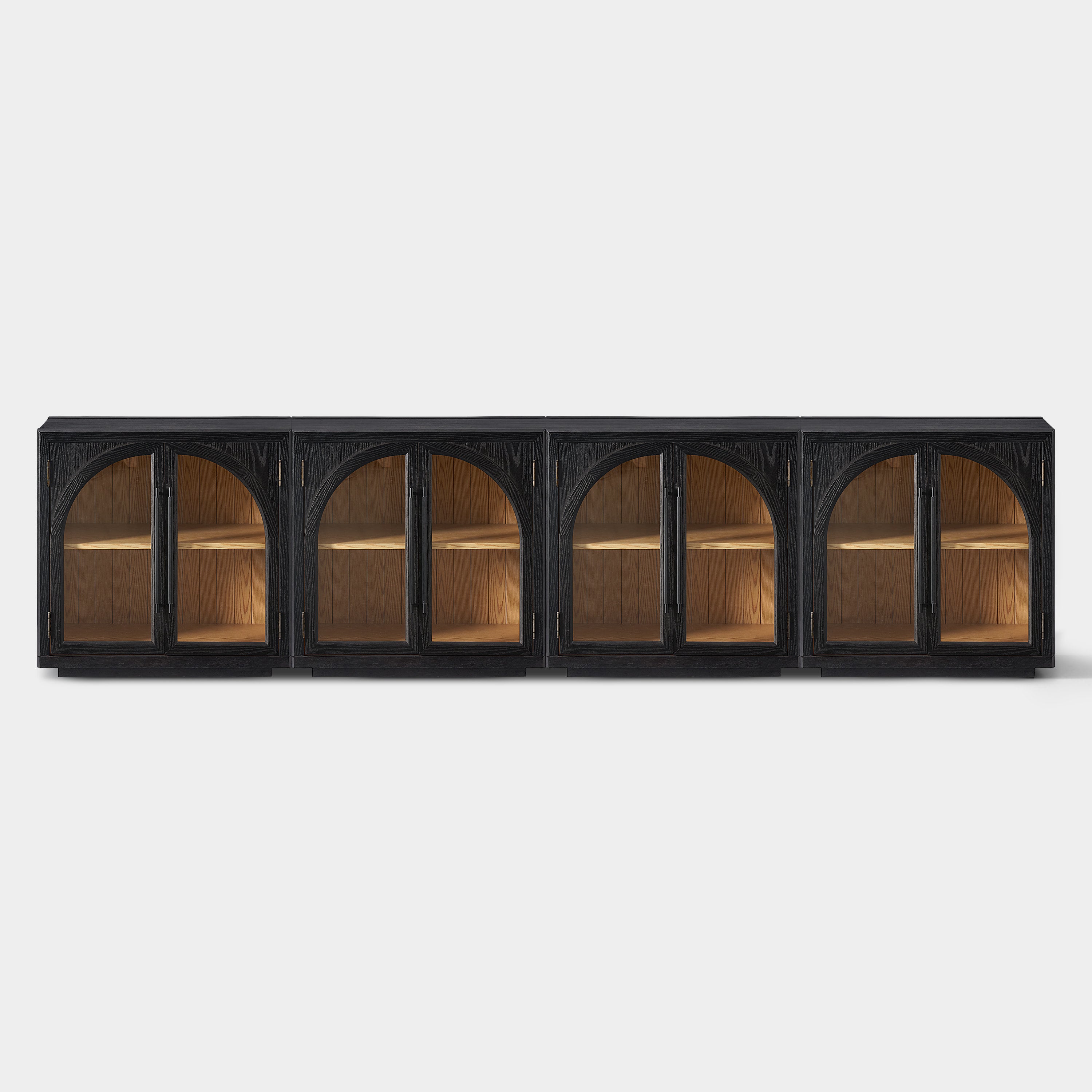 Alvar Arched 126″ Oak Media Console(Set of 4)