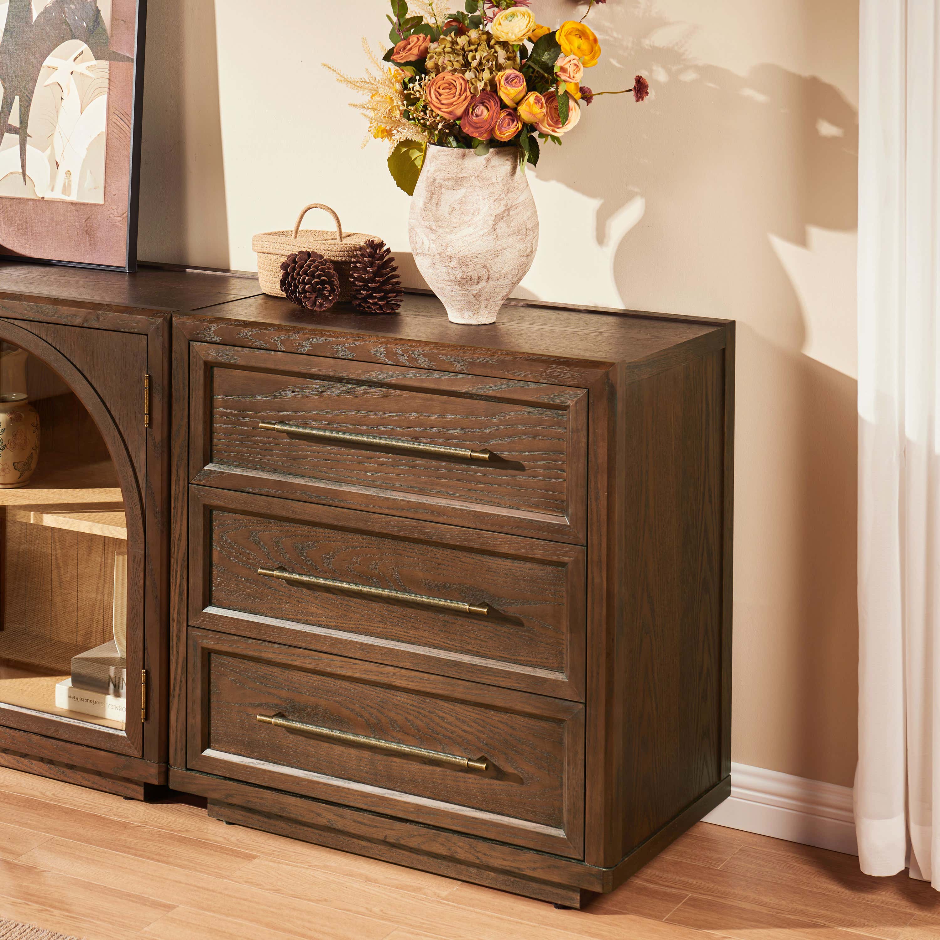 Alvar Arched 157.5″ Oak Modular Media Console(Set of 5)