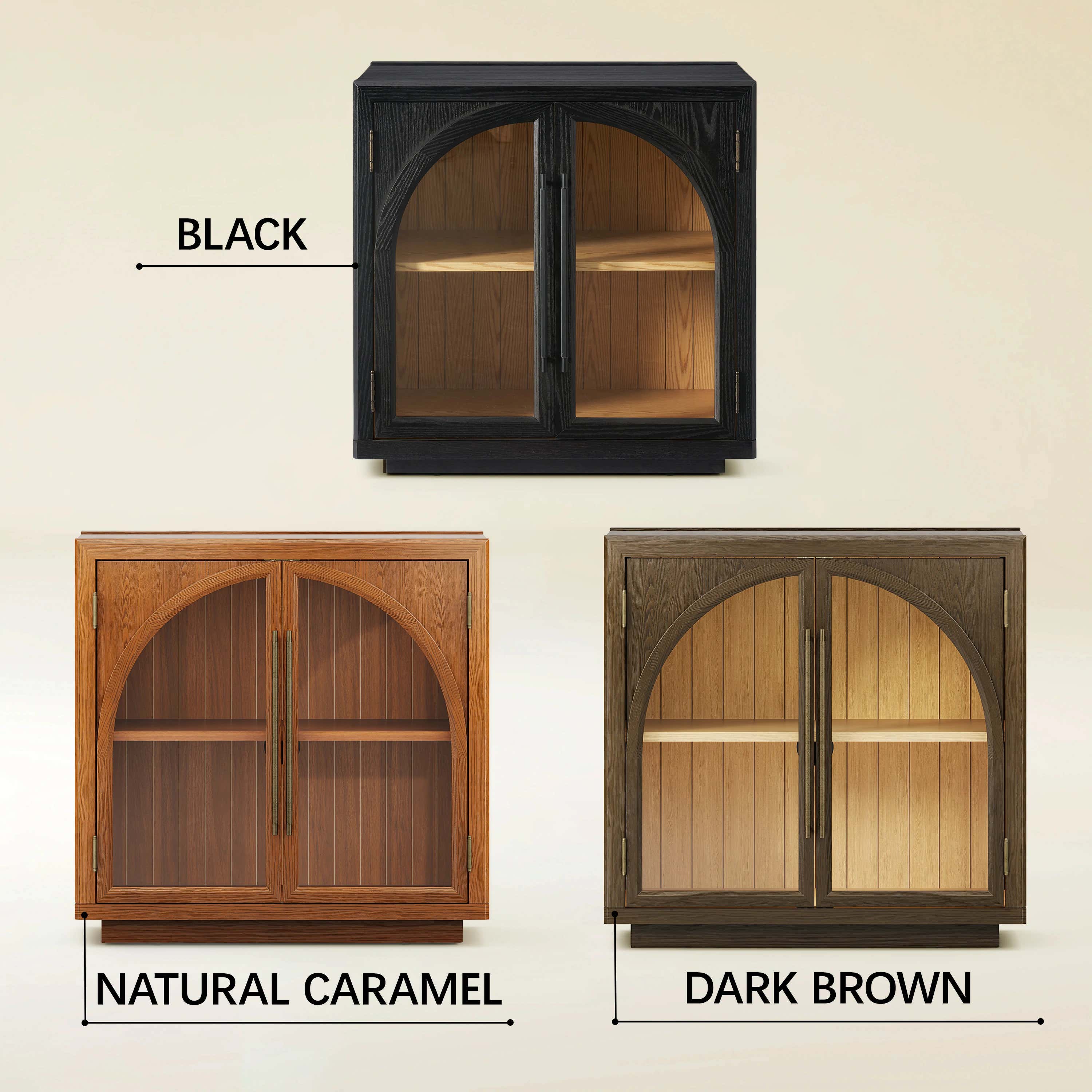 Alvar Arched 126″ Oak Media Console(Set of 4)