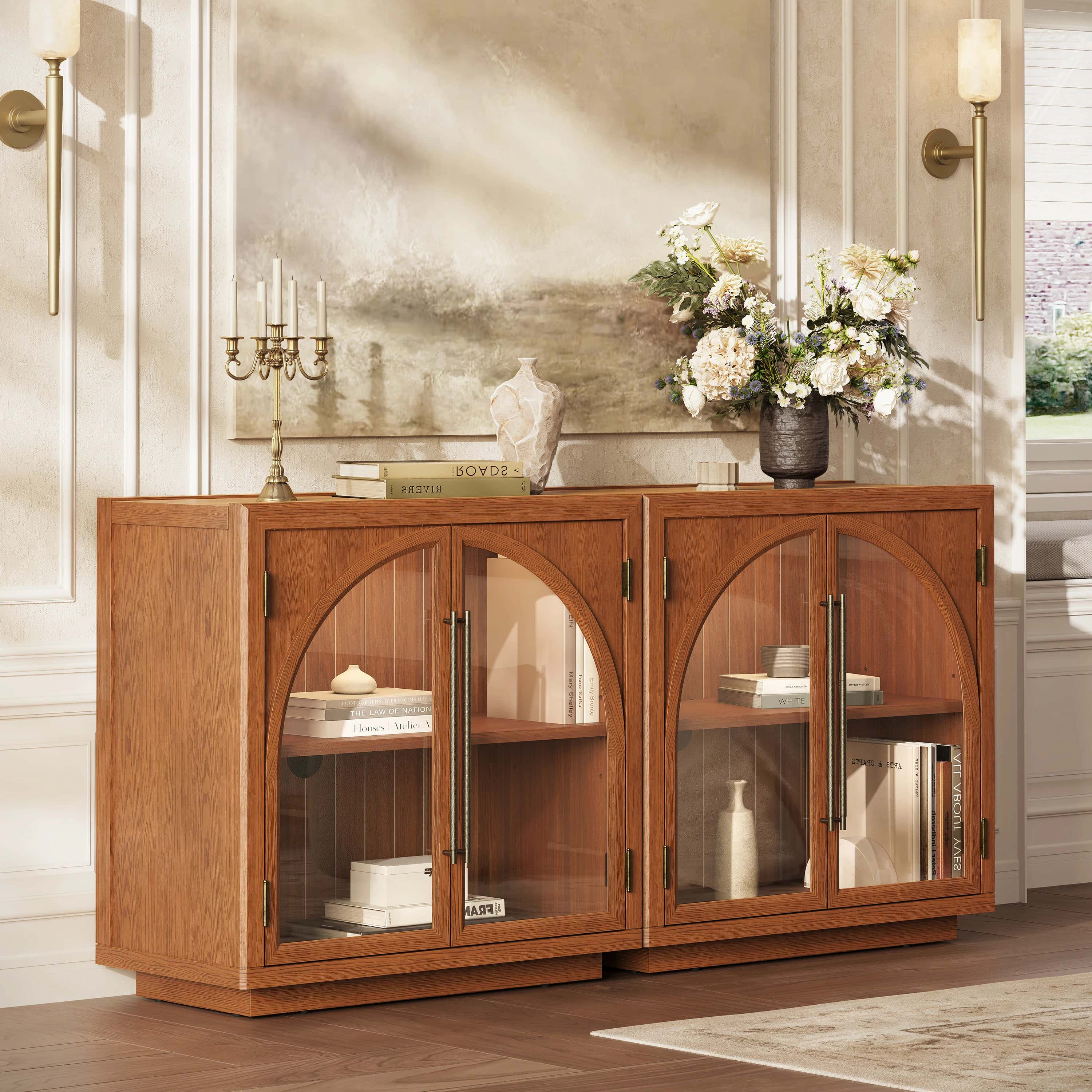 Alvar Arched 32″ Oak Storage Cabinet