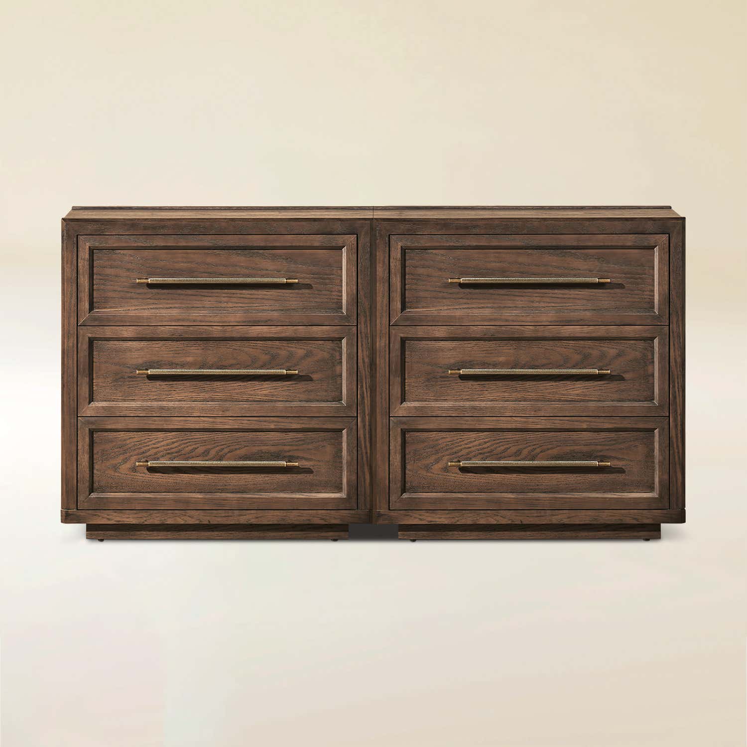 Alvar 63″ Oak 6-Drawer Chest(Set of 2)